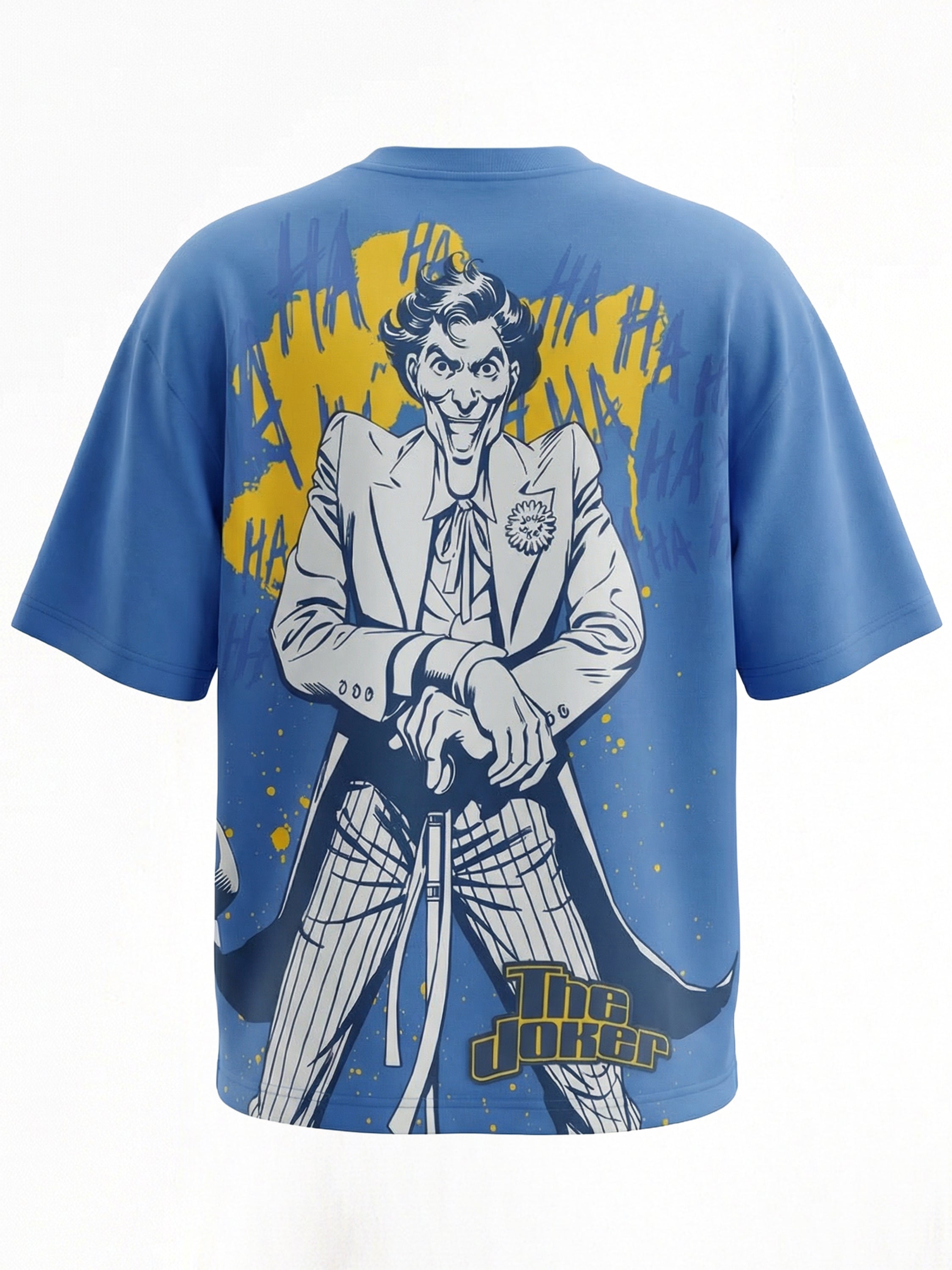 DC By Highlander Men Blue Joker Printed Round Neck Oversized Fit T-Shirt - Blue - Image 2
