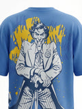 DC By Highlander Men Blue Joker Printed Round Neck Oversized Fit T-Shirt - Blue - Image 1