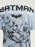 DC By Highlander Men Blue Batman Printed Round Neck Oversized Fit T-Shirt - Blue - Image 1