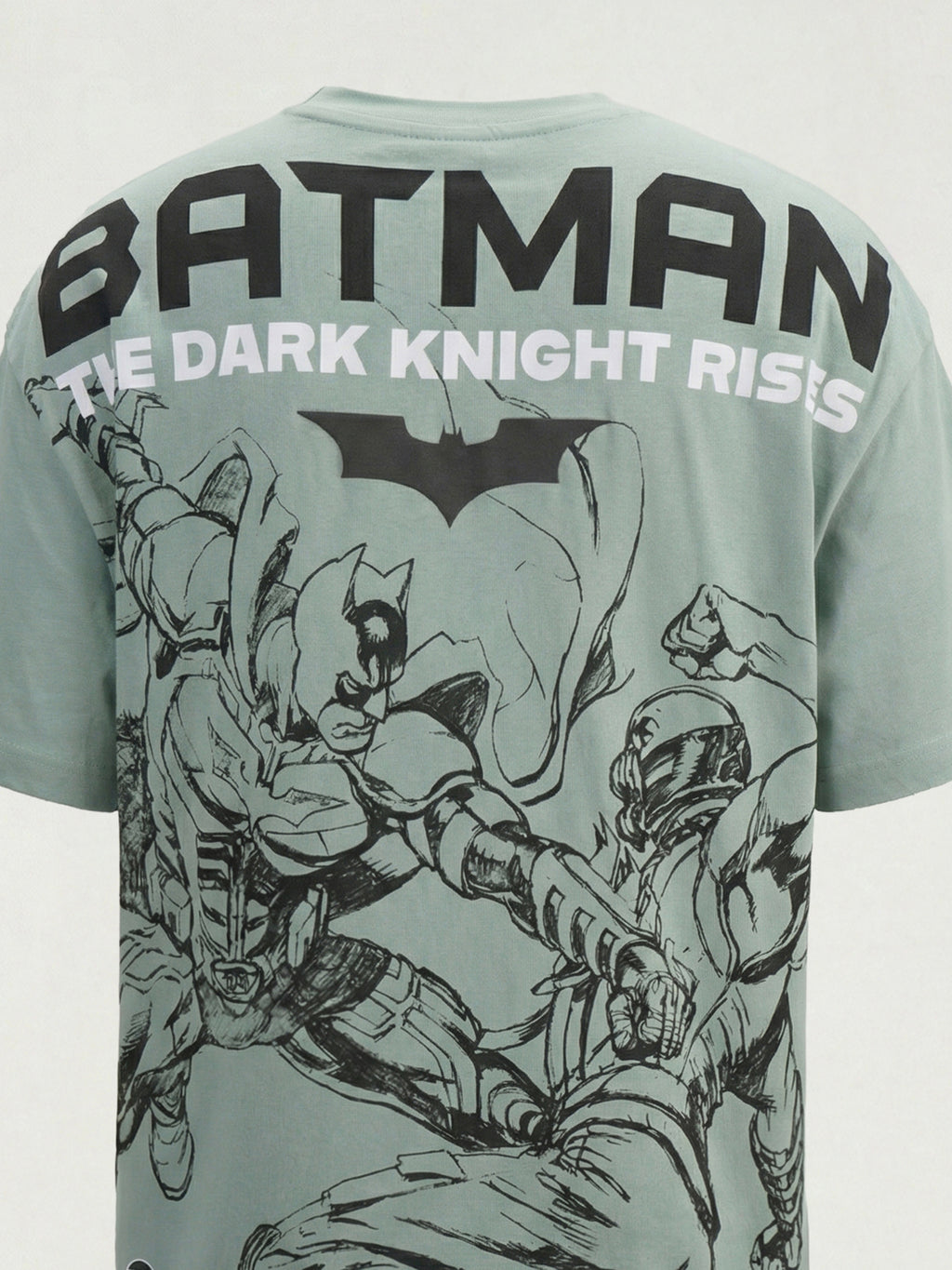 DC By Highlander Men Green Batman Printed Round Neck Oversized Fit T-Shirt - Green - Image 1