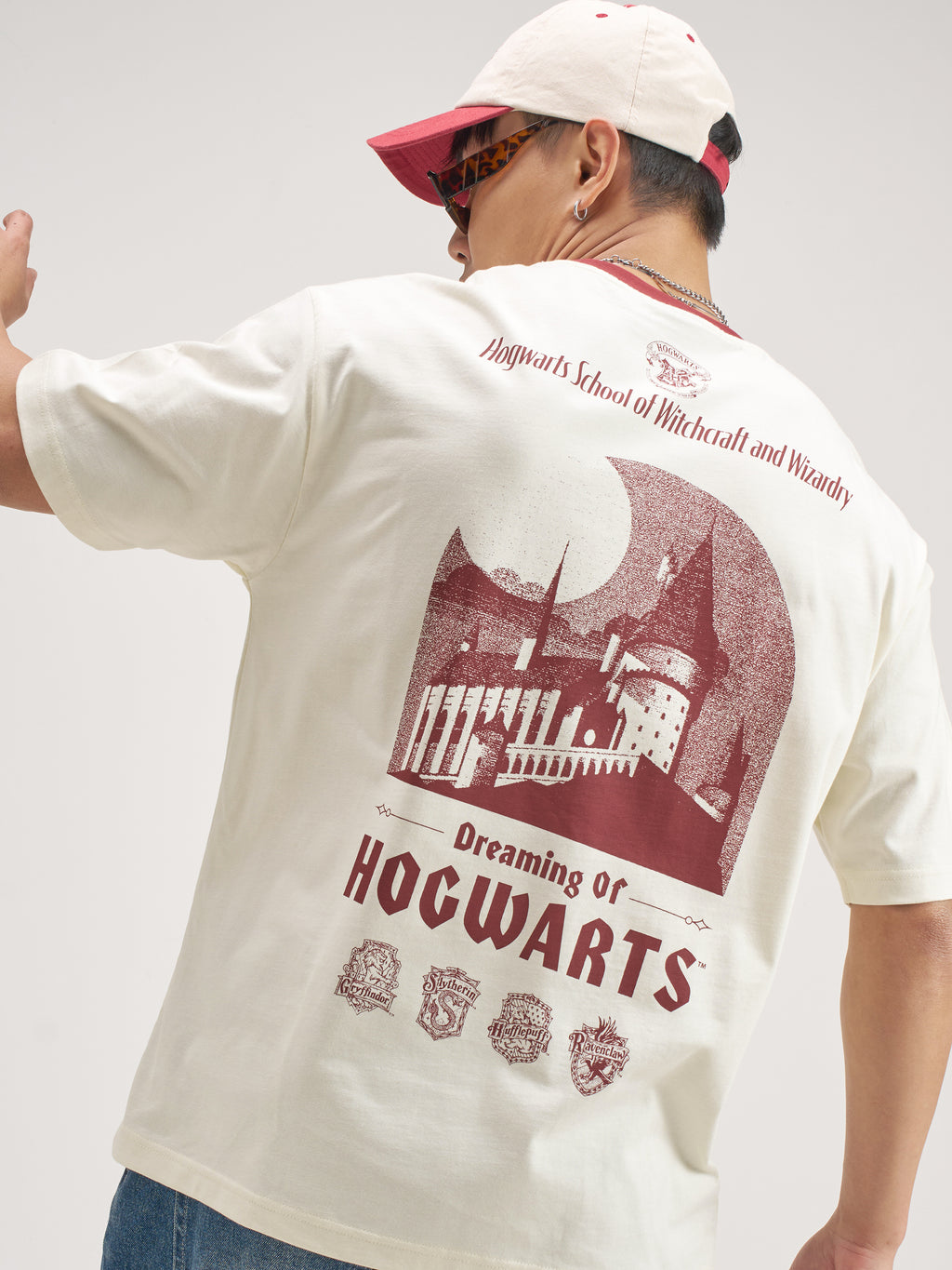 WB By Highlander Men Off White Harry Potter Printed Round Neck T-Shirt - Off White - Image 1