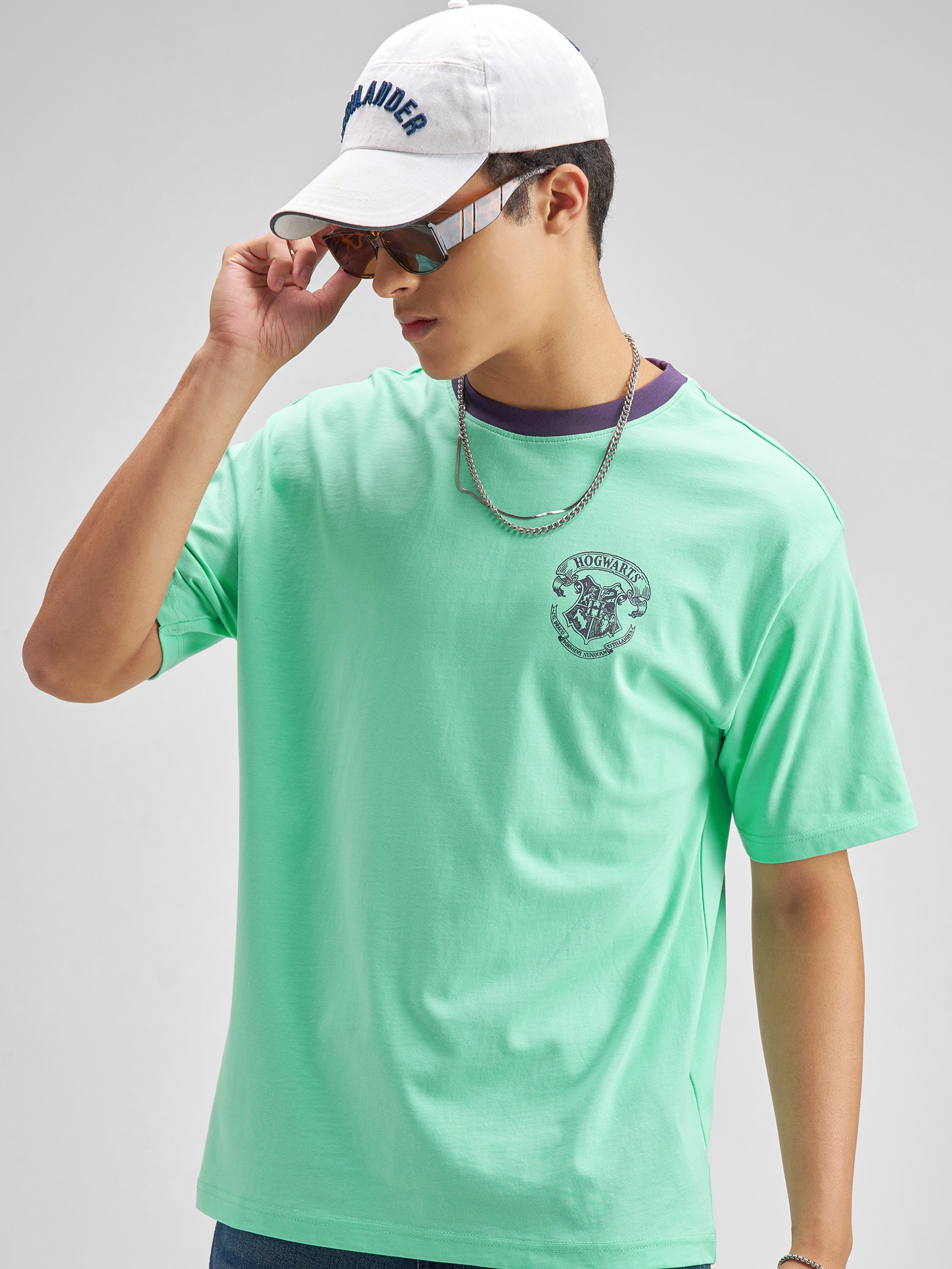 WB By Highlander Men Green Harry Potter Printed Round Neck T-Shirt - Green - Image 3