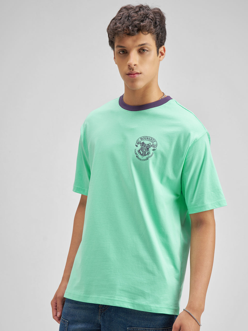 WB By Highlander Men Green Harry Potter Printed Round Neck T-Shirt - Green - Image 4