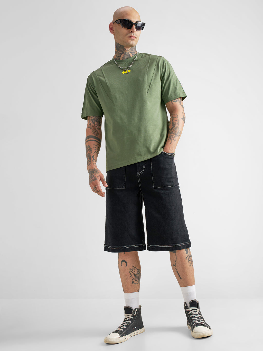 Dc By Highlander Men Olive Printed Round Neck T-Shirt - Olive - Image 2