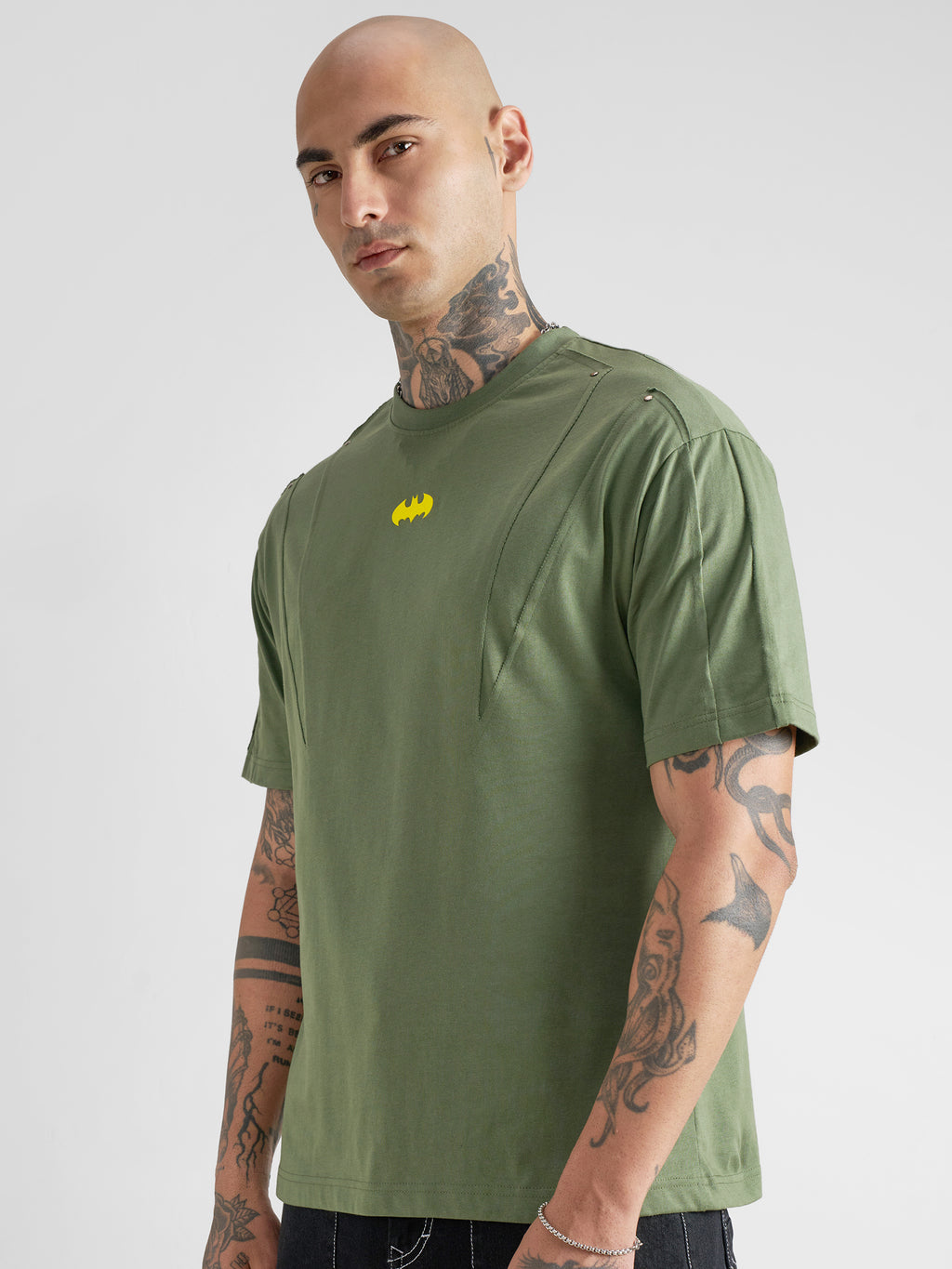Dc By Highlander Men Olive Printed Round Neck T-Shirt - Olive - Image 4