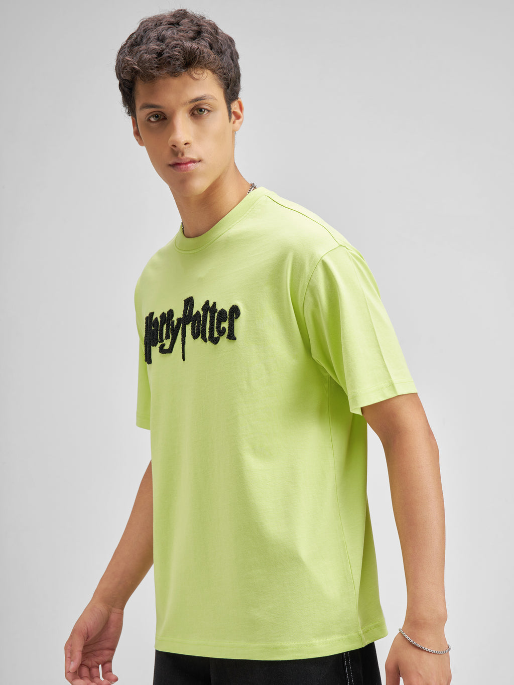 WB By Highlander Men Green Harry Potter Embroidered Round Neck T-Shirt - Green - Image 4