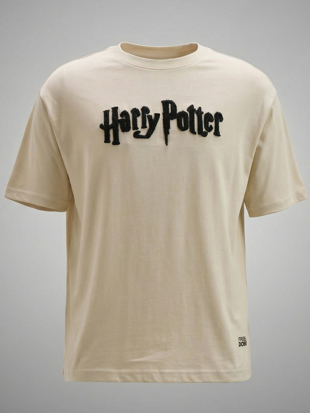 WB By Highlander Men Beige Harry Potter Embroidered Round Neck T-Shirt - Beige - Image 7