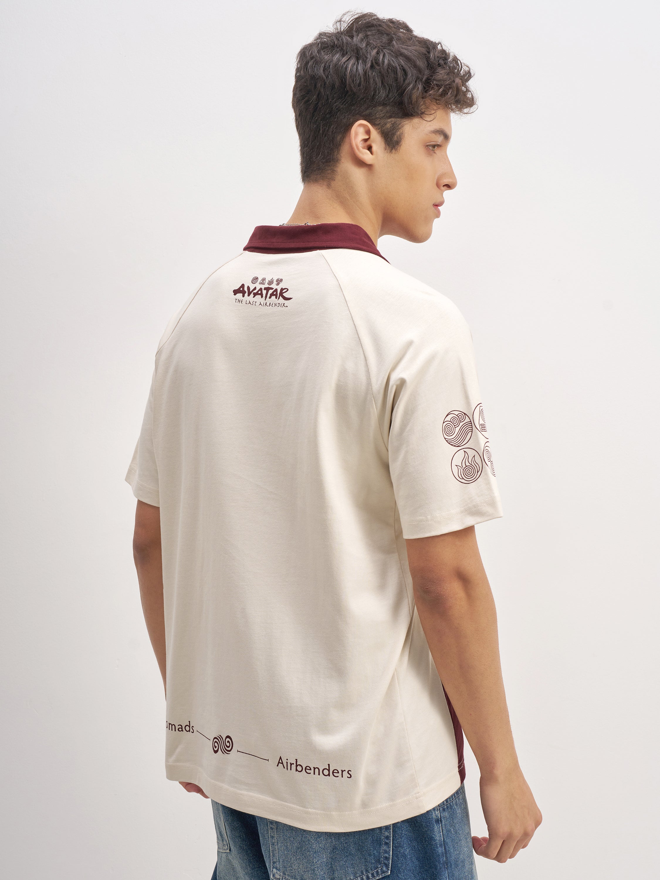 Highlander Men Beige Avatar Printed Polo Collar T-Shirt - Beige - Image 3