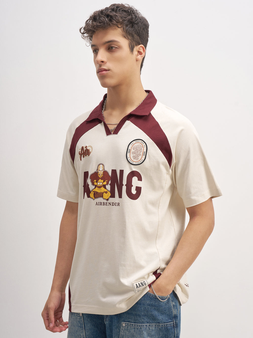 Highlander Men Beige Avatar Printed Polo Collar T-Shirt - Beige - Image 4