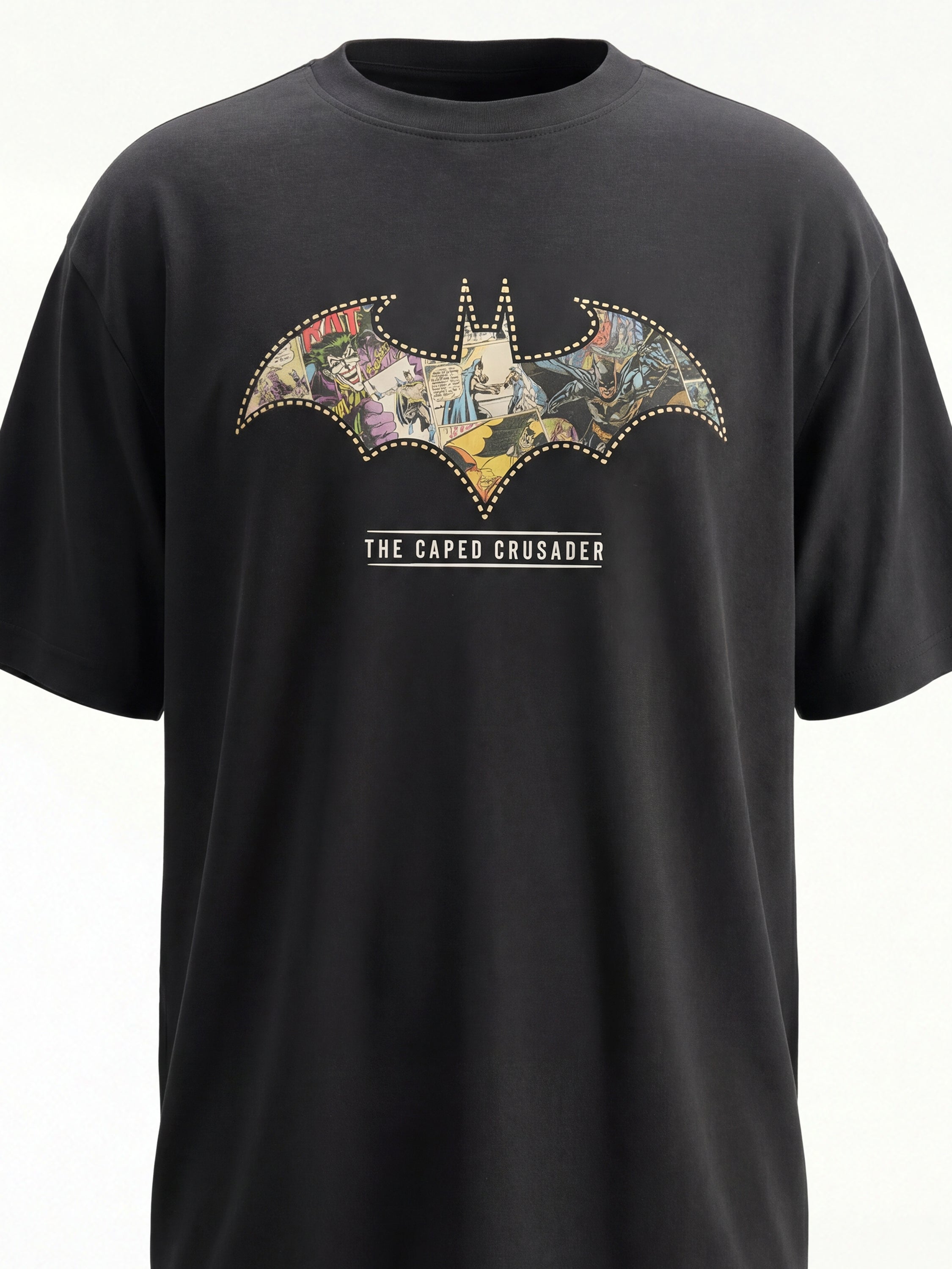 DC By Highlander Men Black Batman Printed Round Neck T-Shirt - Black - Image 1