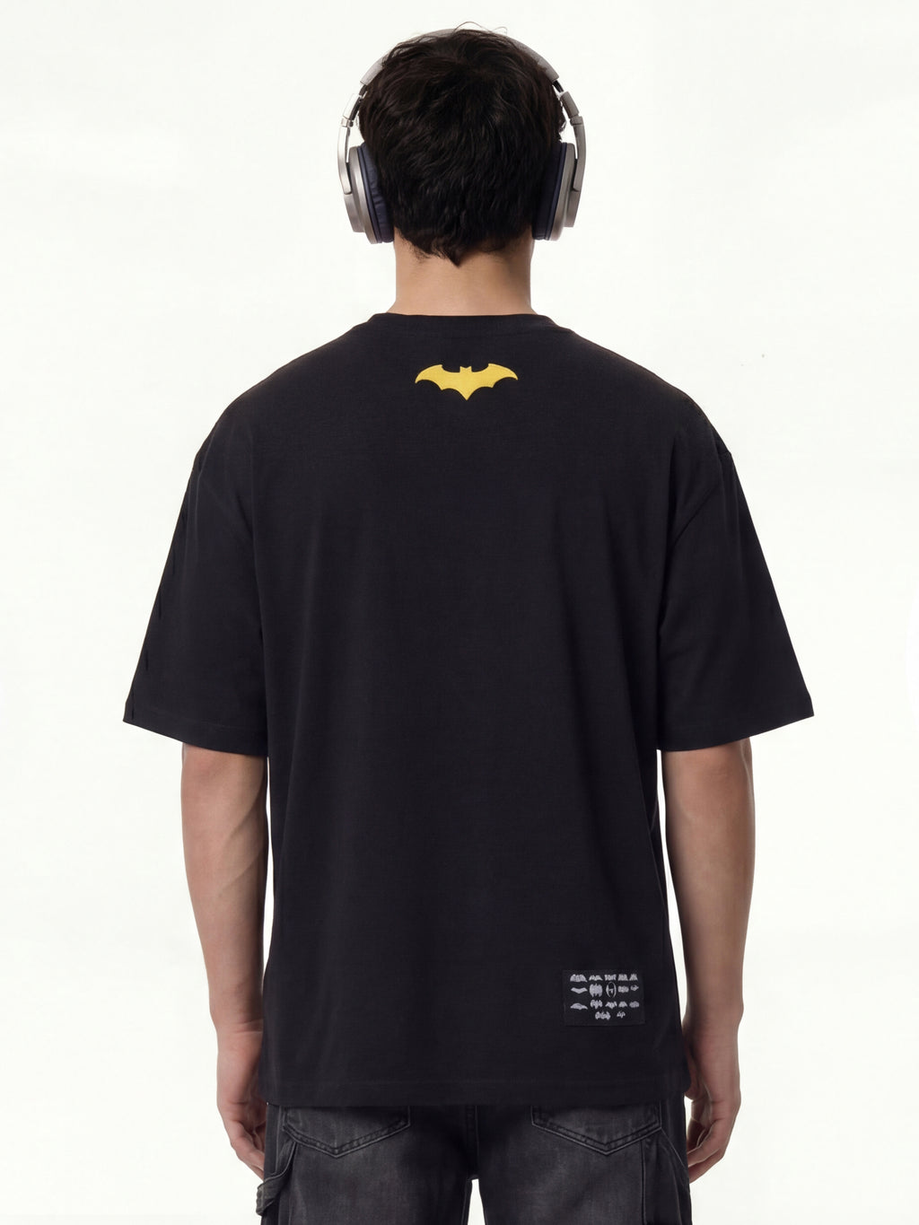 DC By Highlander Men Black Batman Printed Round Neck T-Shirt - Black - Image 5