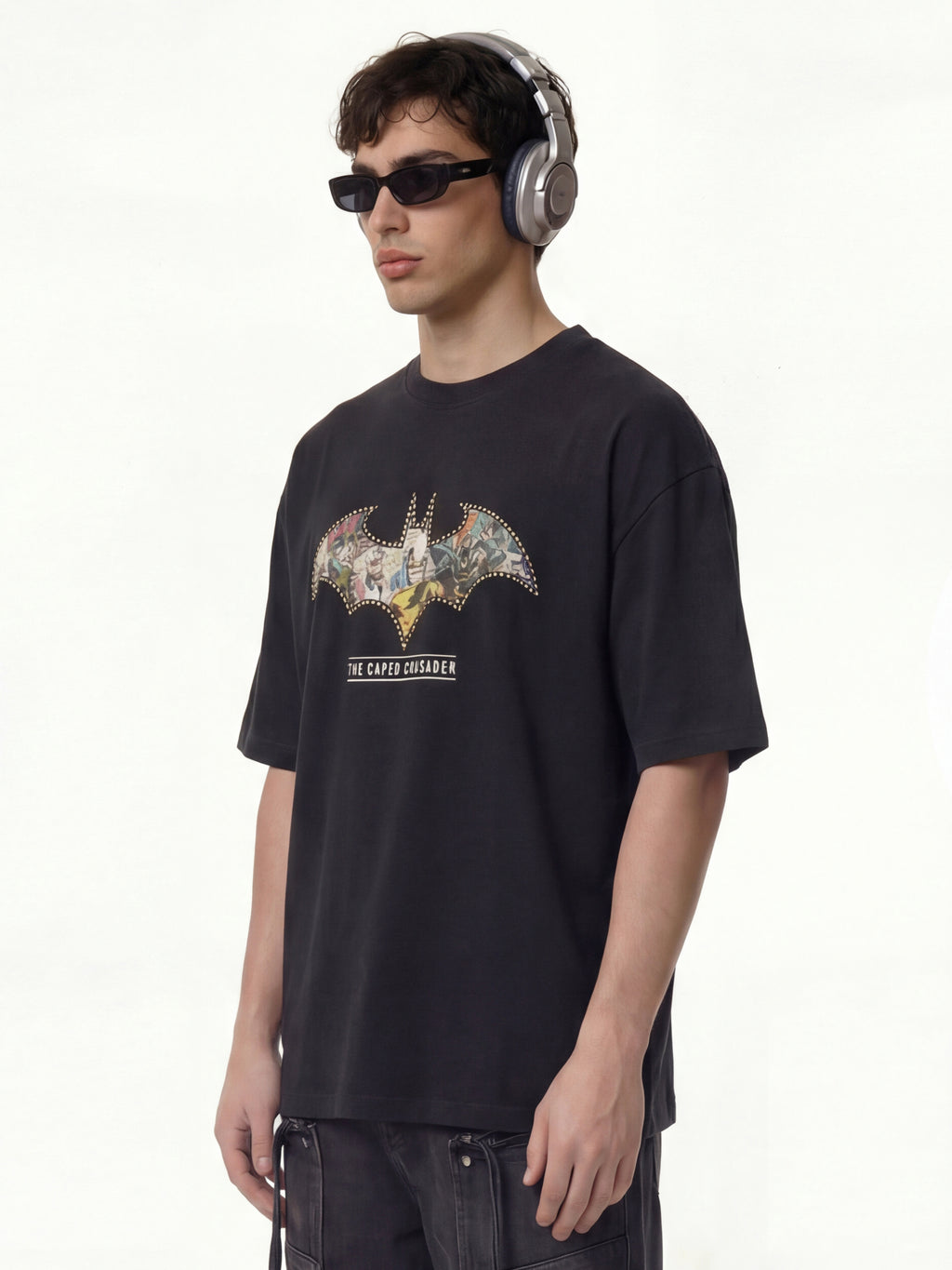 DC By Highlander Men Black Batman Printed Round Neck T-Shirt - Black - Image 6
