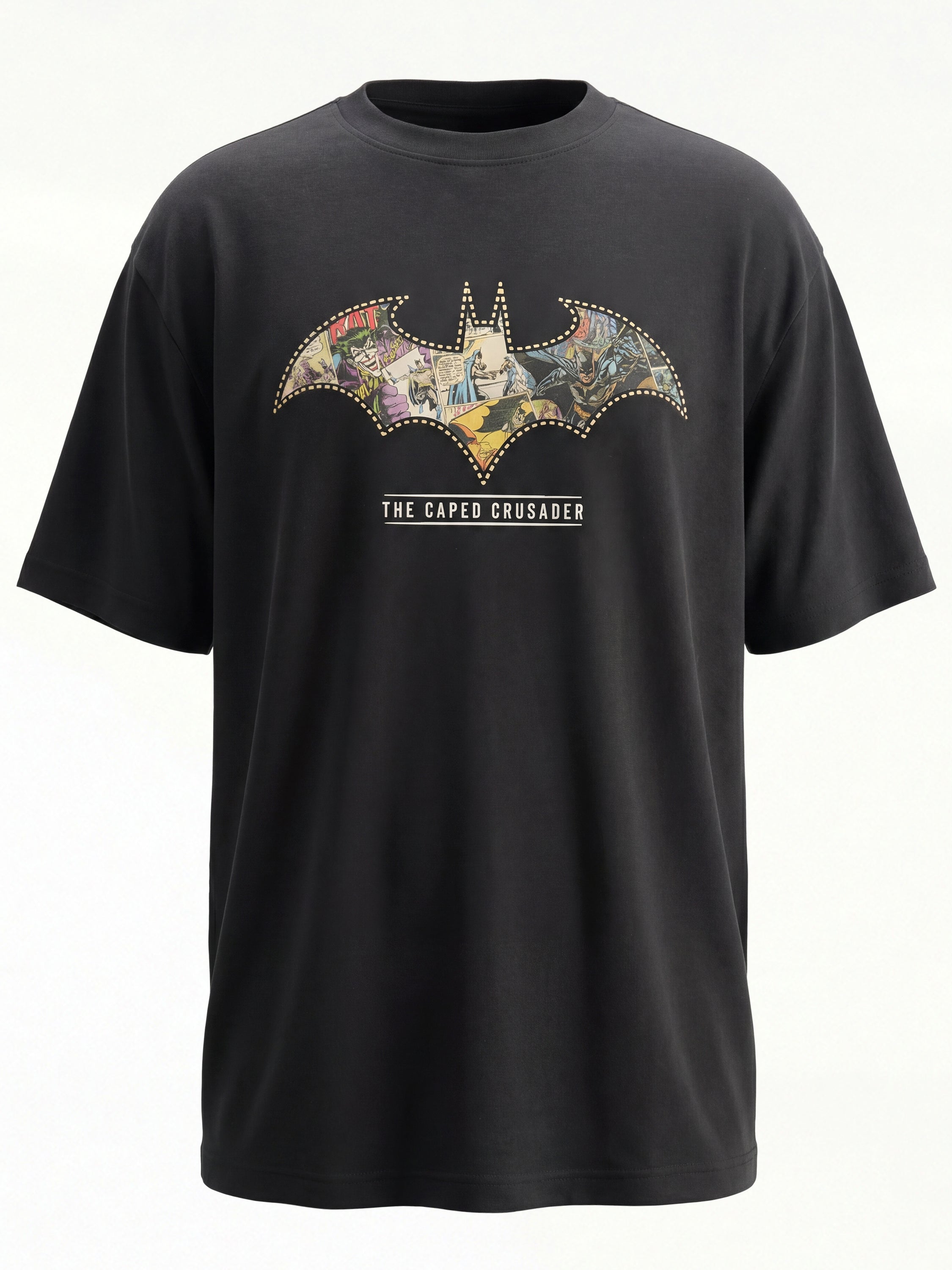 DC By Highlander Men Black Batman Printed Round Neck T-Shirt - Black - Image 8