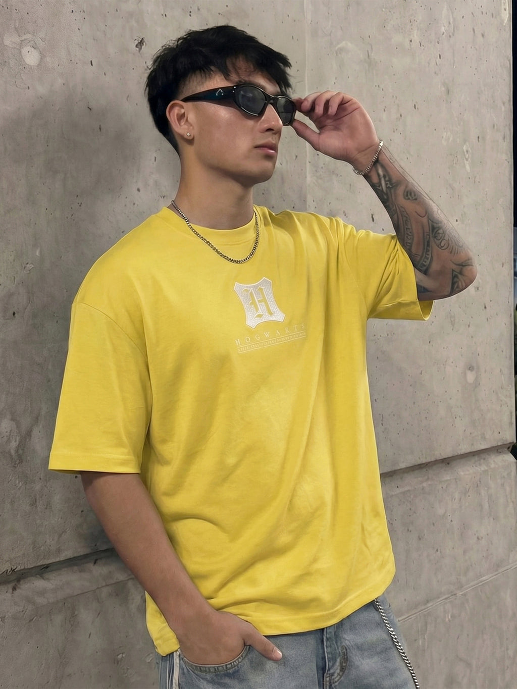 WB By Highlander Men Yellow Harry Potter Printed Round Neck T-Shirt - Yellow - Image 6