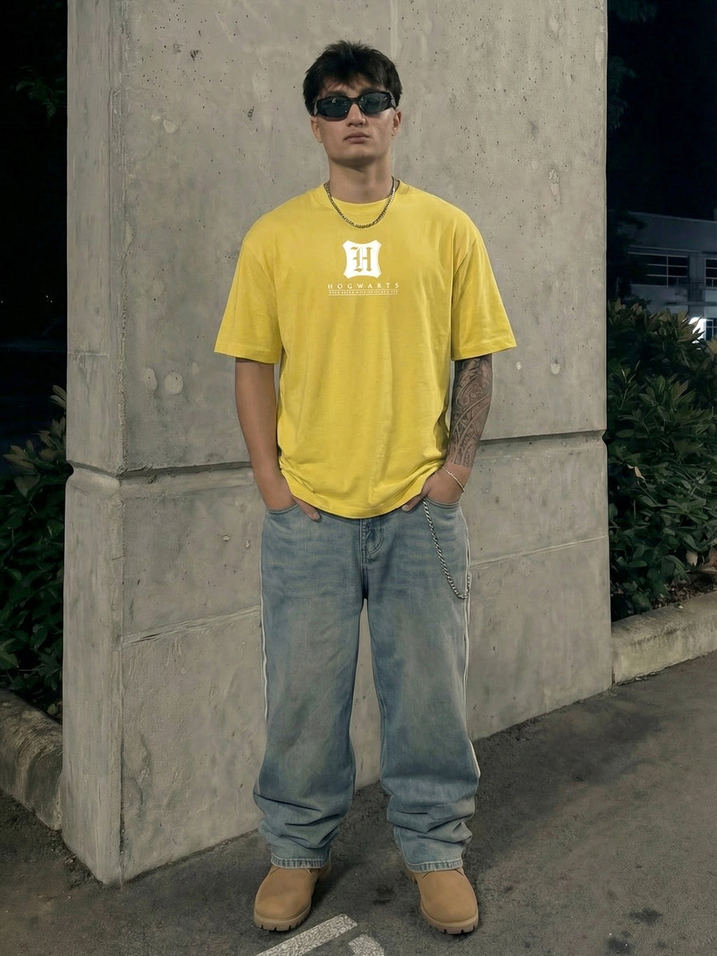 WB By Highlander Men Yellow Harry Potter Printed Round Neck T-Shirt - Yellow - Image 7