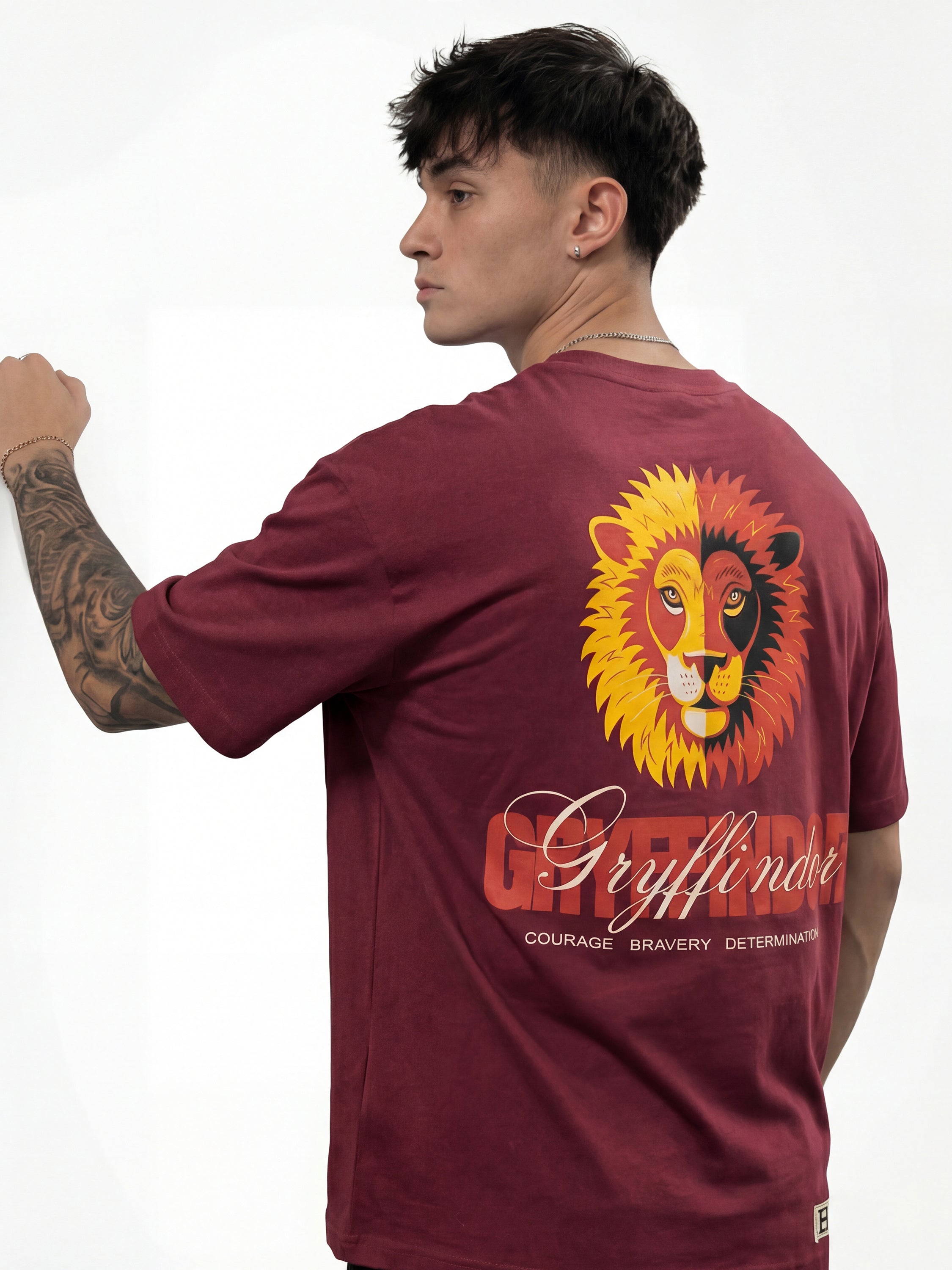 WB By Highlander Men Maroon Harry Potter Harry Potter Harry Potter Harry Potter Printed Round Neck T-Shirt - Maroon - Image 3