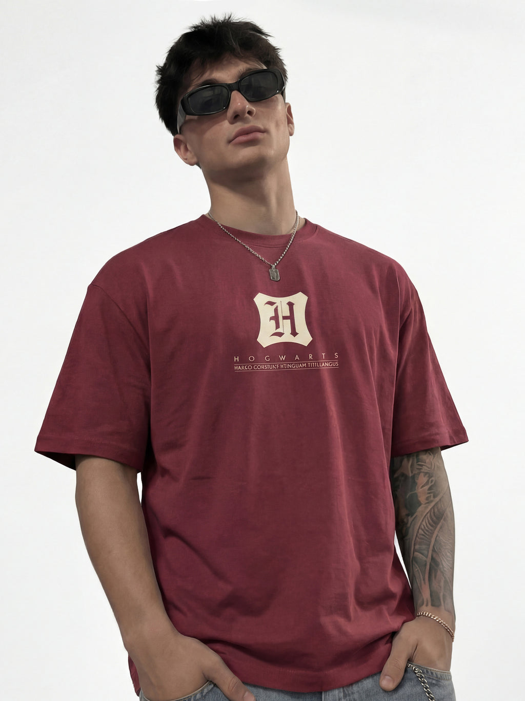 WB By Highlander Men Maroon Harry Potter Harry Potter Harry Potter Harry Potter Printed Round Neck T-Shirt - Maroon - Image 5