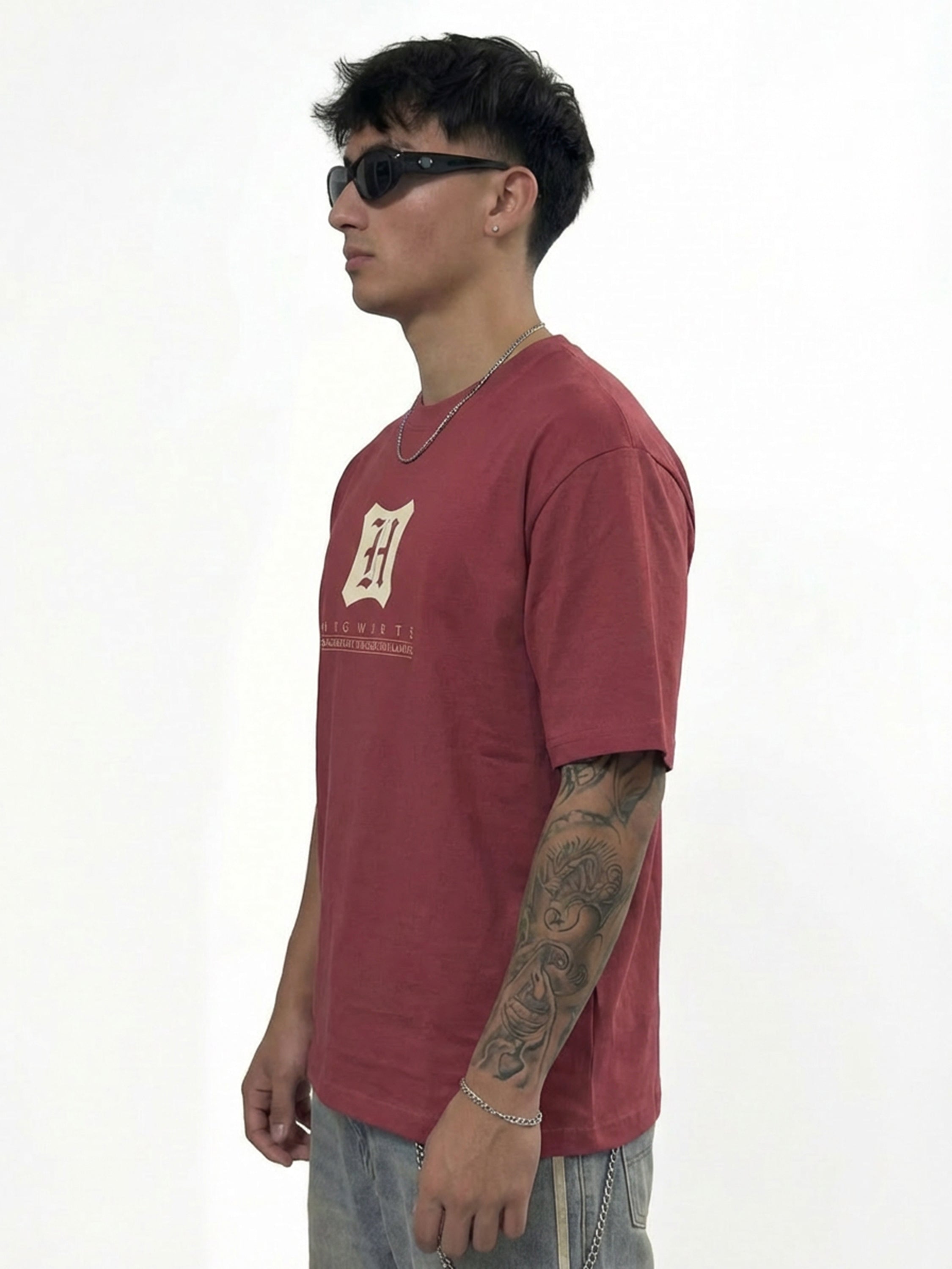 WB By Highlander Men Maroon Harry Potter Harry Potter Harry Potter Harry Potter Printed Round Neck T-Shirt - Maroon - Image 6