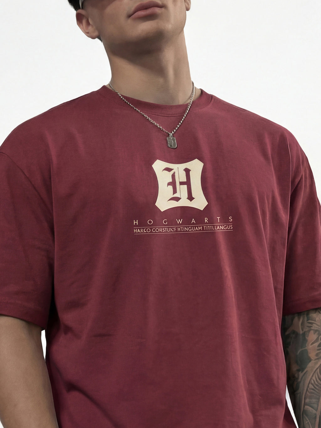 WB By Highlander Men Maroon Harry Potter Harry Potter Harry Potter Harry Potter Printed Round Neck T-Shirt - Maroon - Image 7