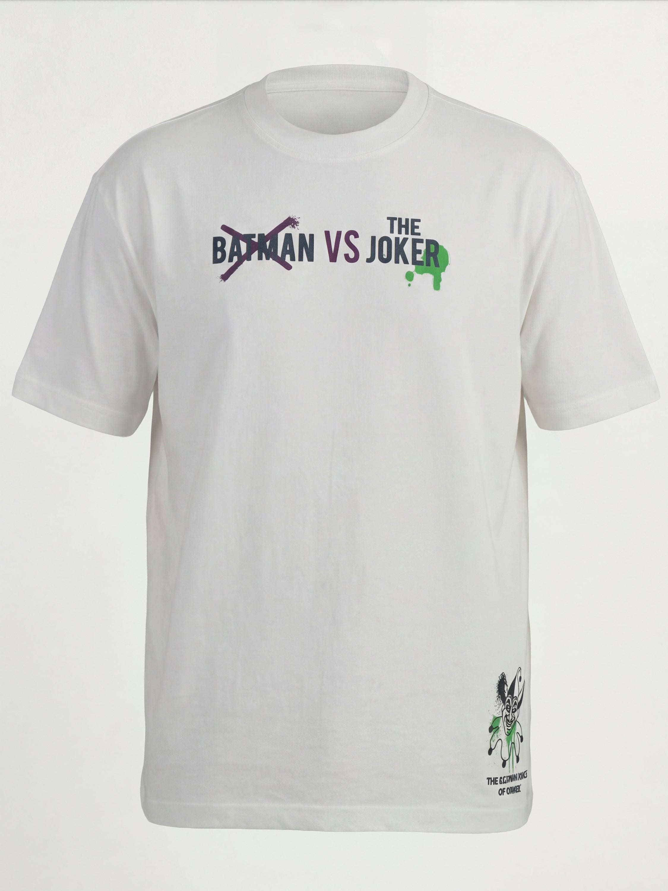 DC By Highlander Men White Joker Printed Round Neck T-Shirt - White - Image 2