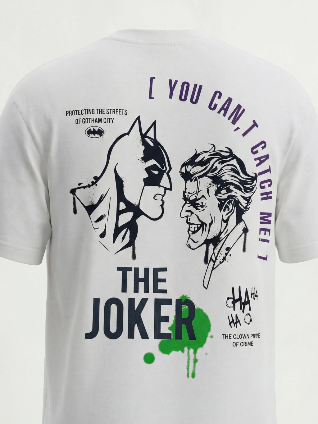 DC By Highlander Men White Joker Printed Round Neck T-Shirt - White - Image 1