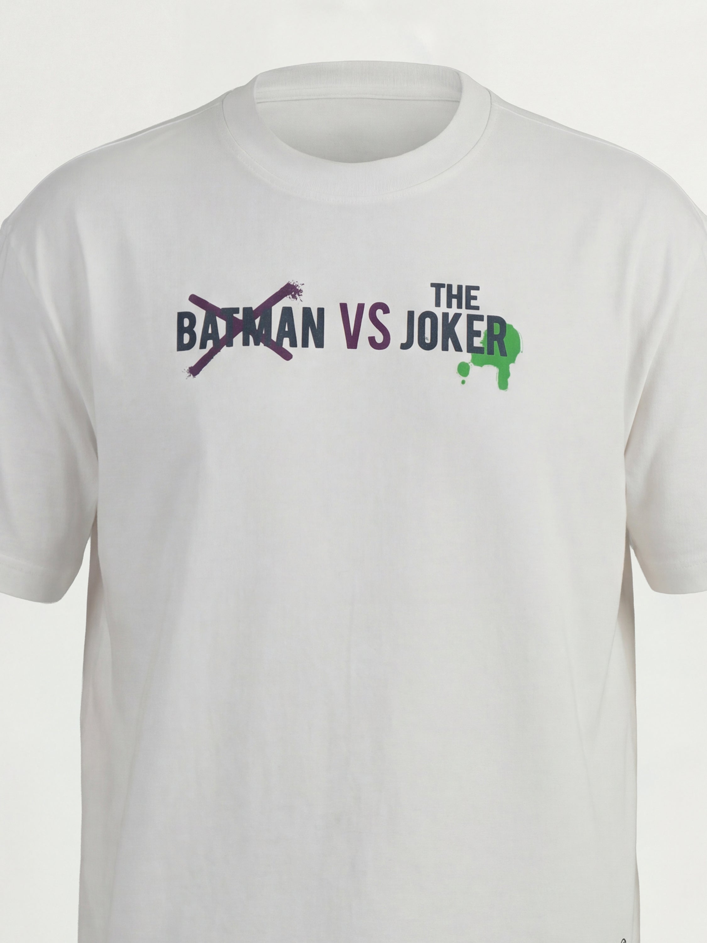 DC By Highlander Men White Joker Printed Round Neck T-Shirt - White - Image 3