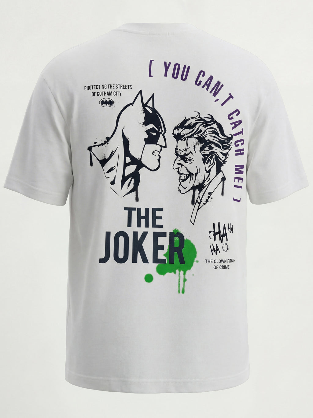 DC By Highlander Men White Joker Printed Round Neck T-Shirt - White - Image 9