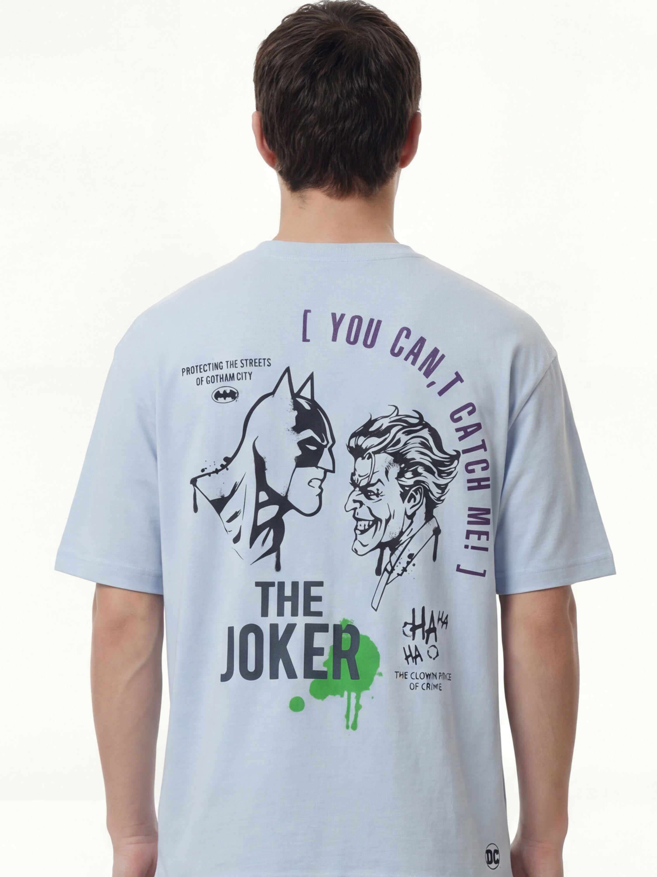 DC By Highlander Men Blue Joker Printed Round Neck T-Shirt - Blue - Image 3