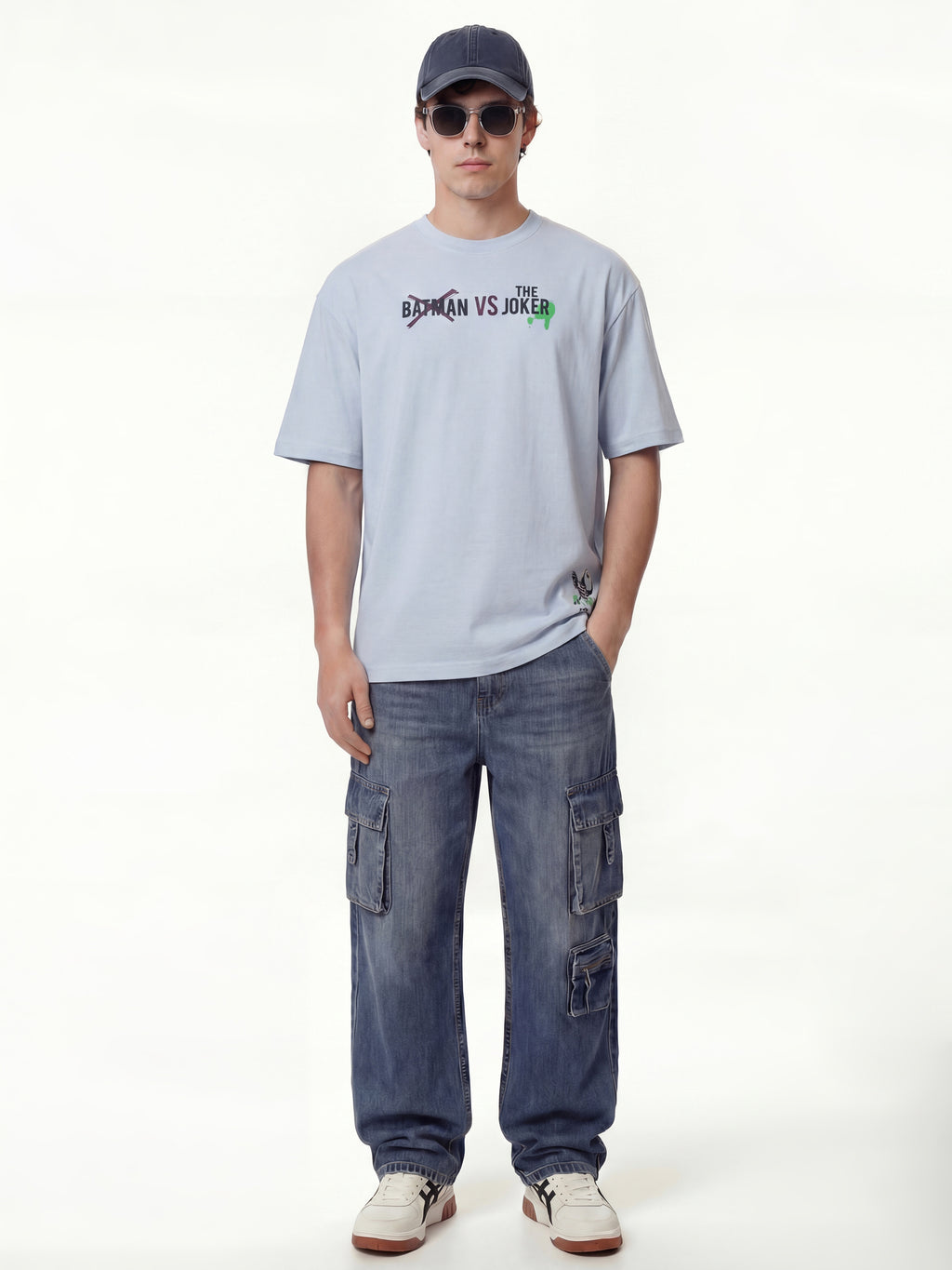 DC By Highlander Men Blue Joker Printed Round Neck T-Shirt - Blue - Image 4