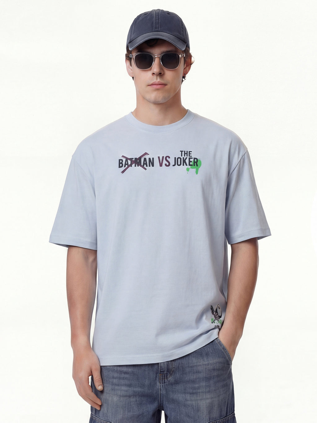DC By Highlander Men Blue Joker Printed Round Neck T-Shirt - Blue - Image 5