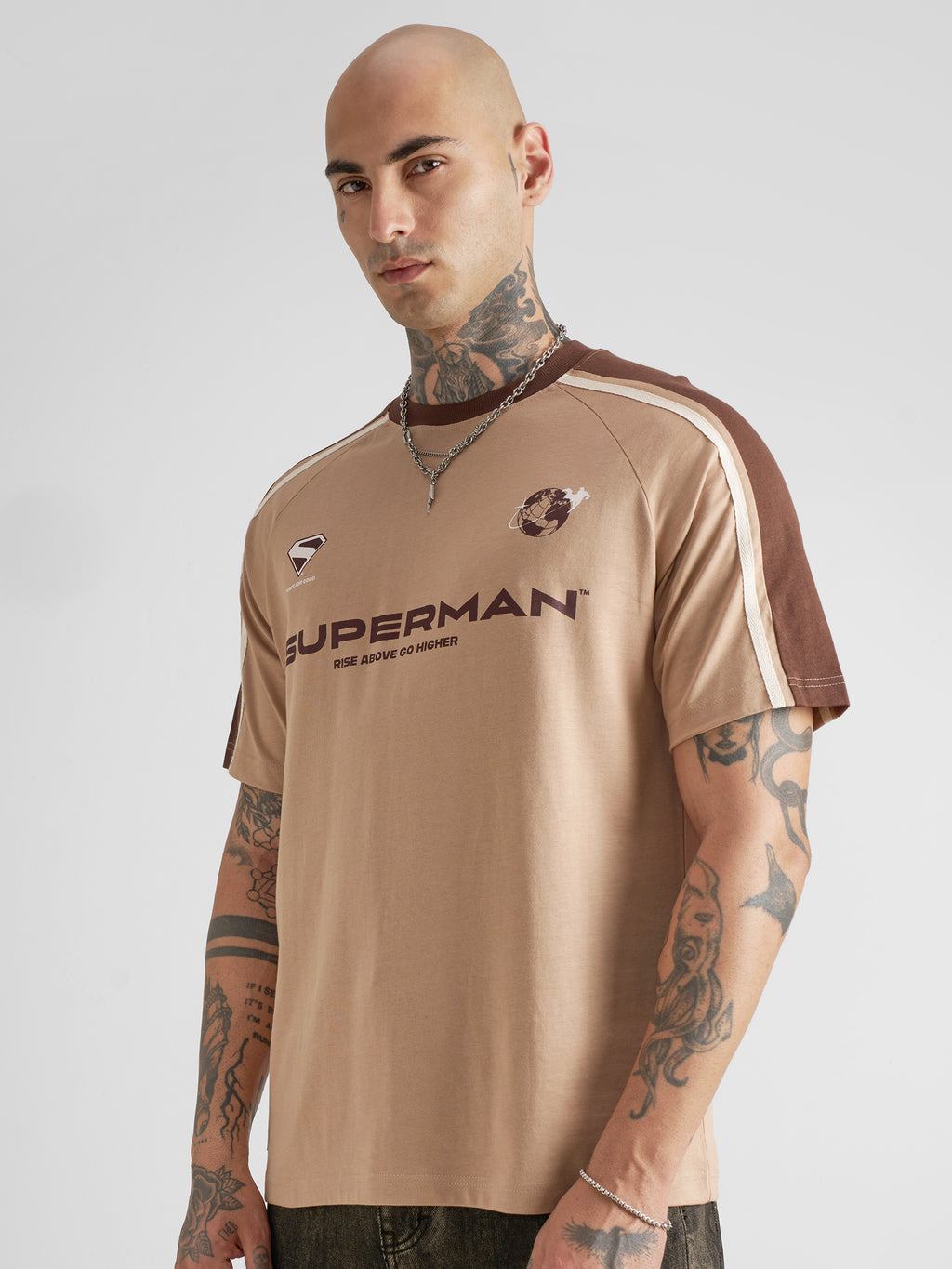 DC By Highlander Men Peach Superman Printed Round Neck T-Shirt - Peach - Image 4