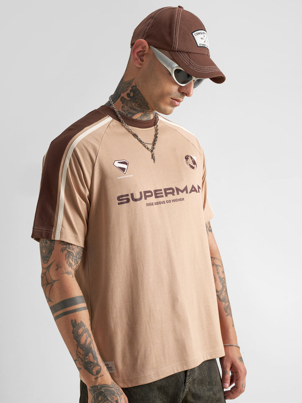 DC By Highlander Men Peach Superman Printed Round Neck T-Shirt - Peach - Image 6