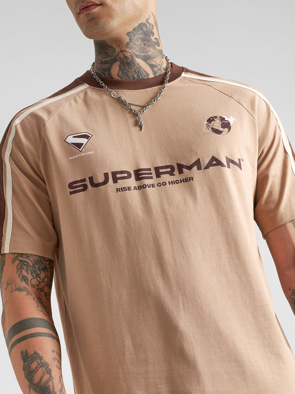 DC By Highlander Men Peach Superman Printed Round Neck T-Shirt - Peach - Image 7