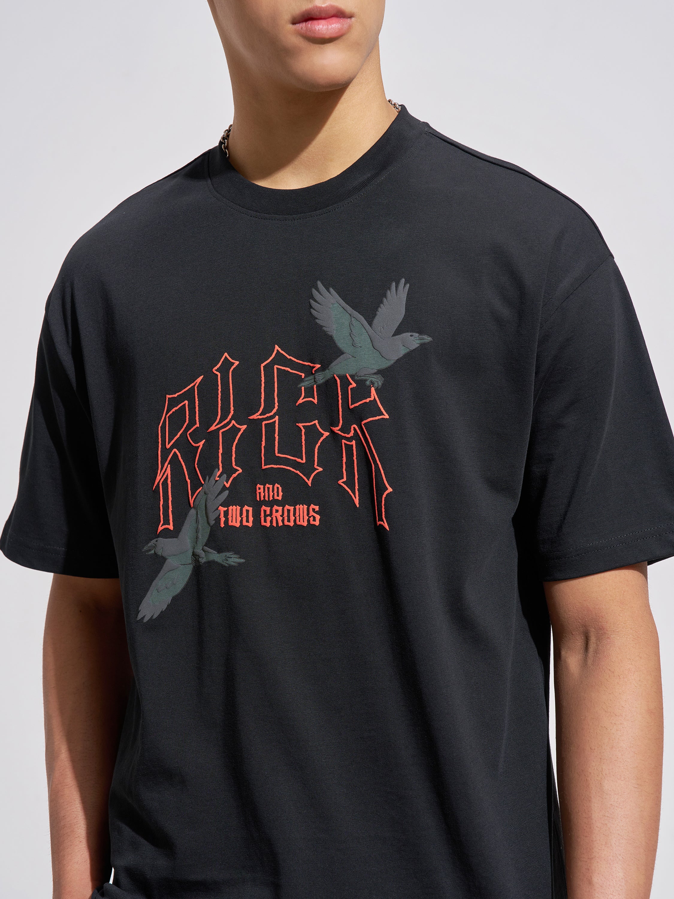 WB By Highlander Men Black Rick And Morty Printed Round Neck T-Shirt