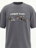 WB By Highlander Men Grey Looney Tunes Printed Round Neck T-Shirt - Grey - Image 1
