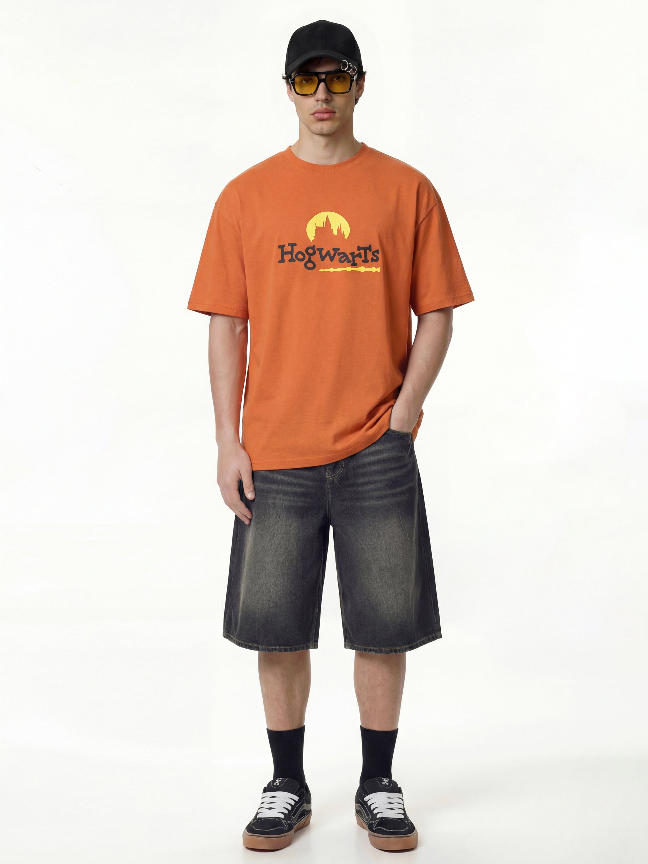 WB By Highlander Men Orange Harry Potter Printed Round Neck T-Shirt - Orange - Image 4