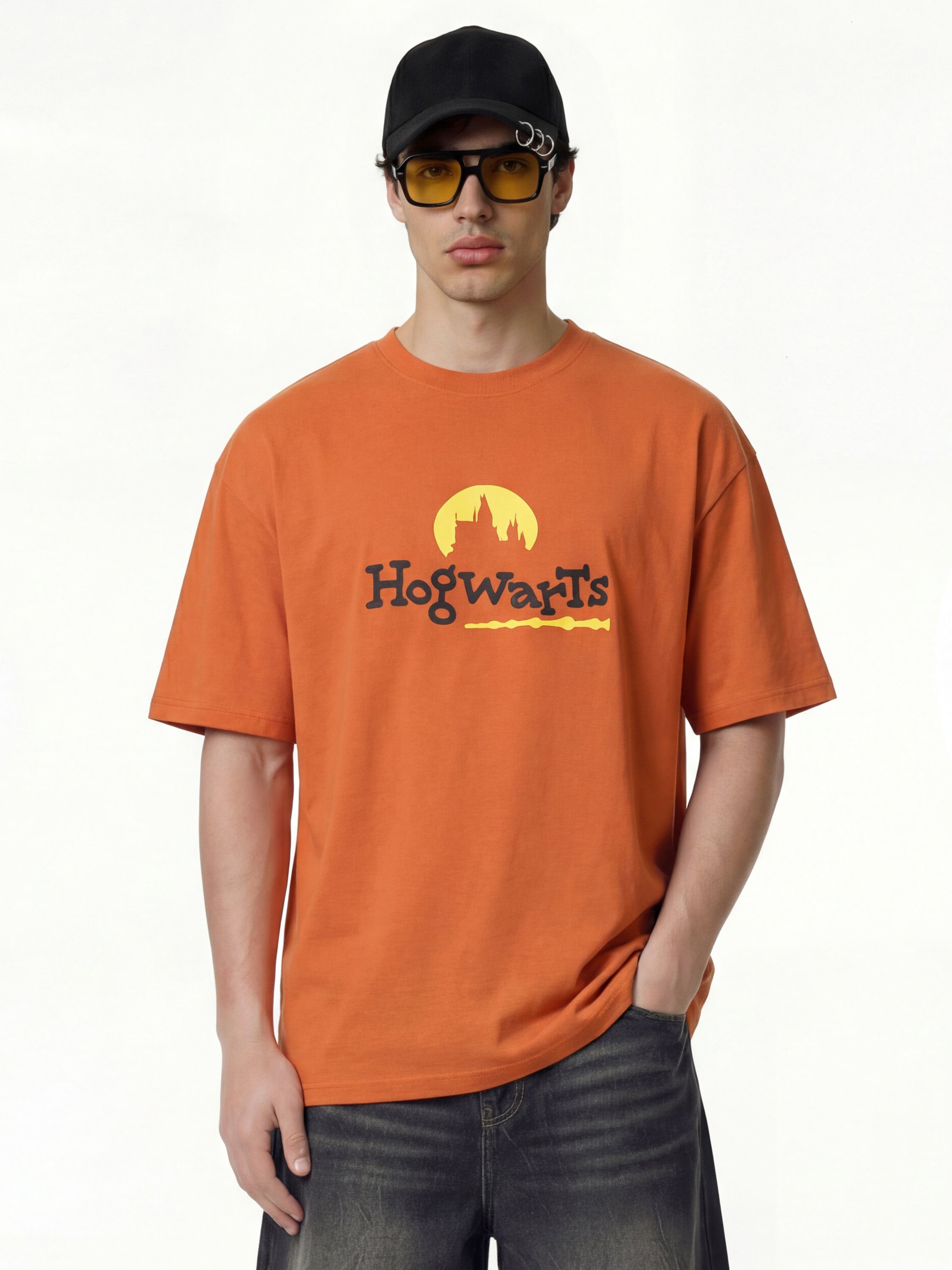 WB By Highlander Men Orange Harry Potter Printed Round Neck T-Shirt - Orange - Image 5