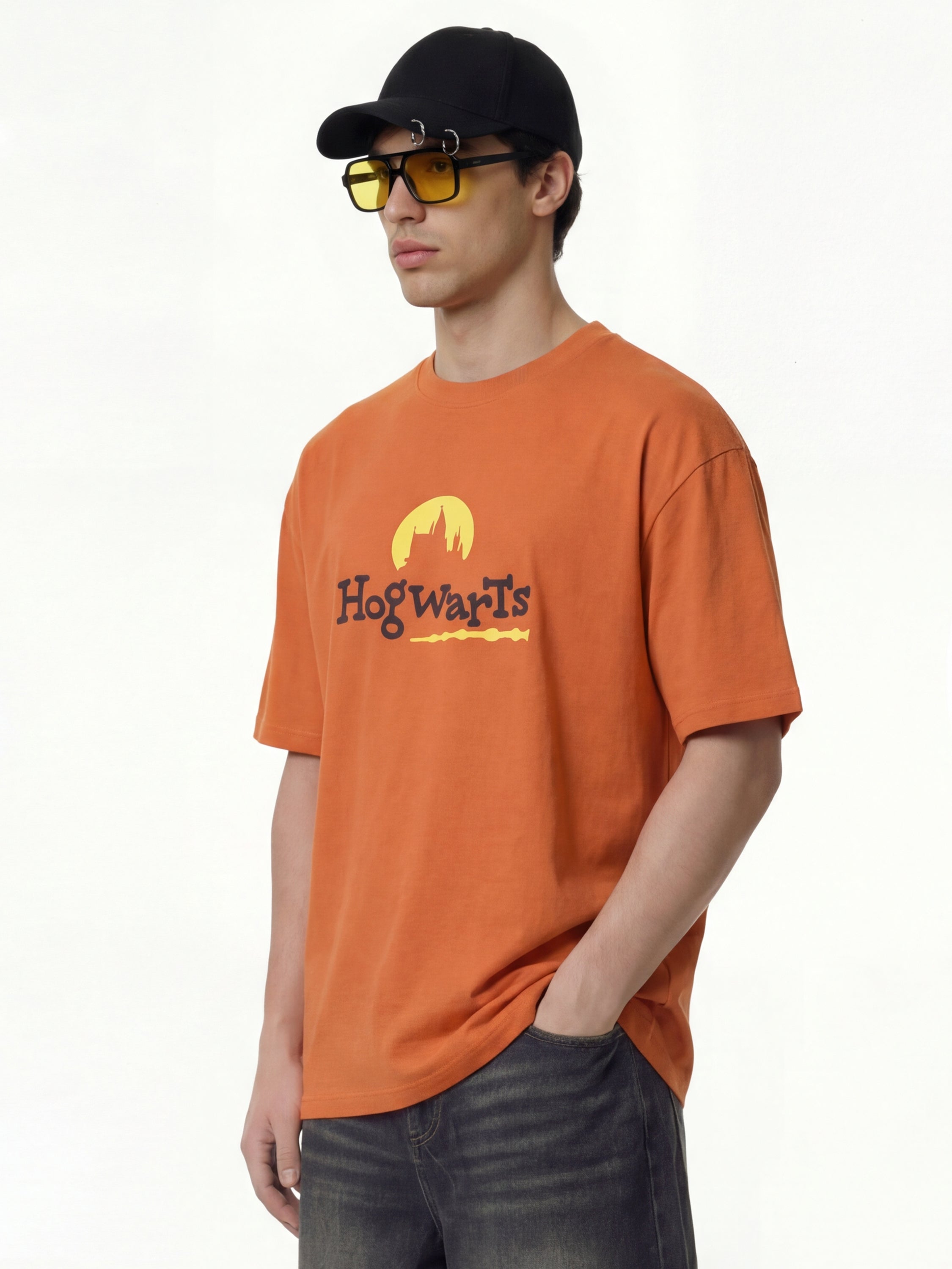 WB By Highlander Men Orange Harry Potter Printed Round Neck T-Shirt - Orange - Image 6