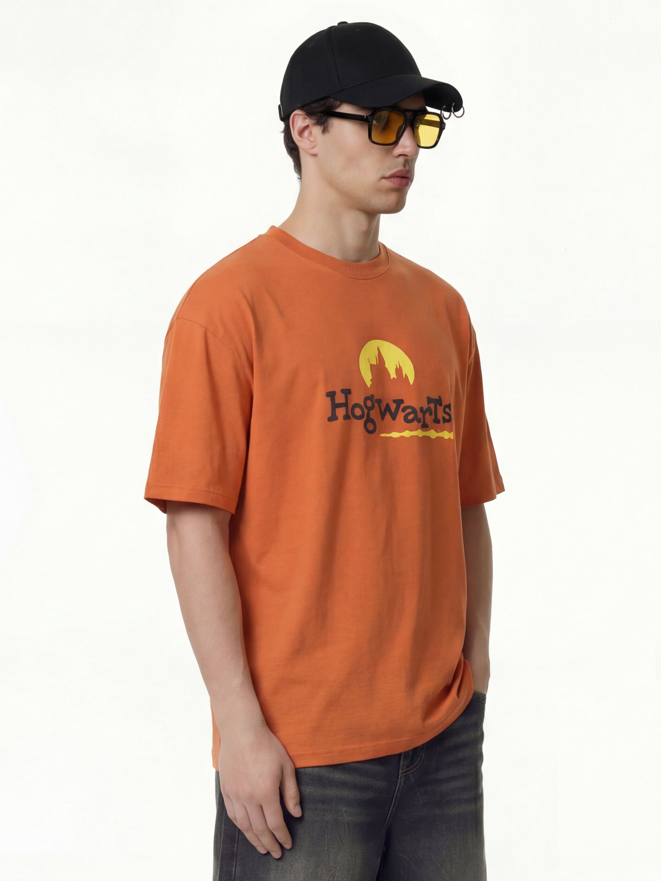 WB By Highlander Men Orange Harry Potter Printed Round Neck T-Shirt - Orange - Image 7