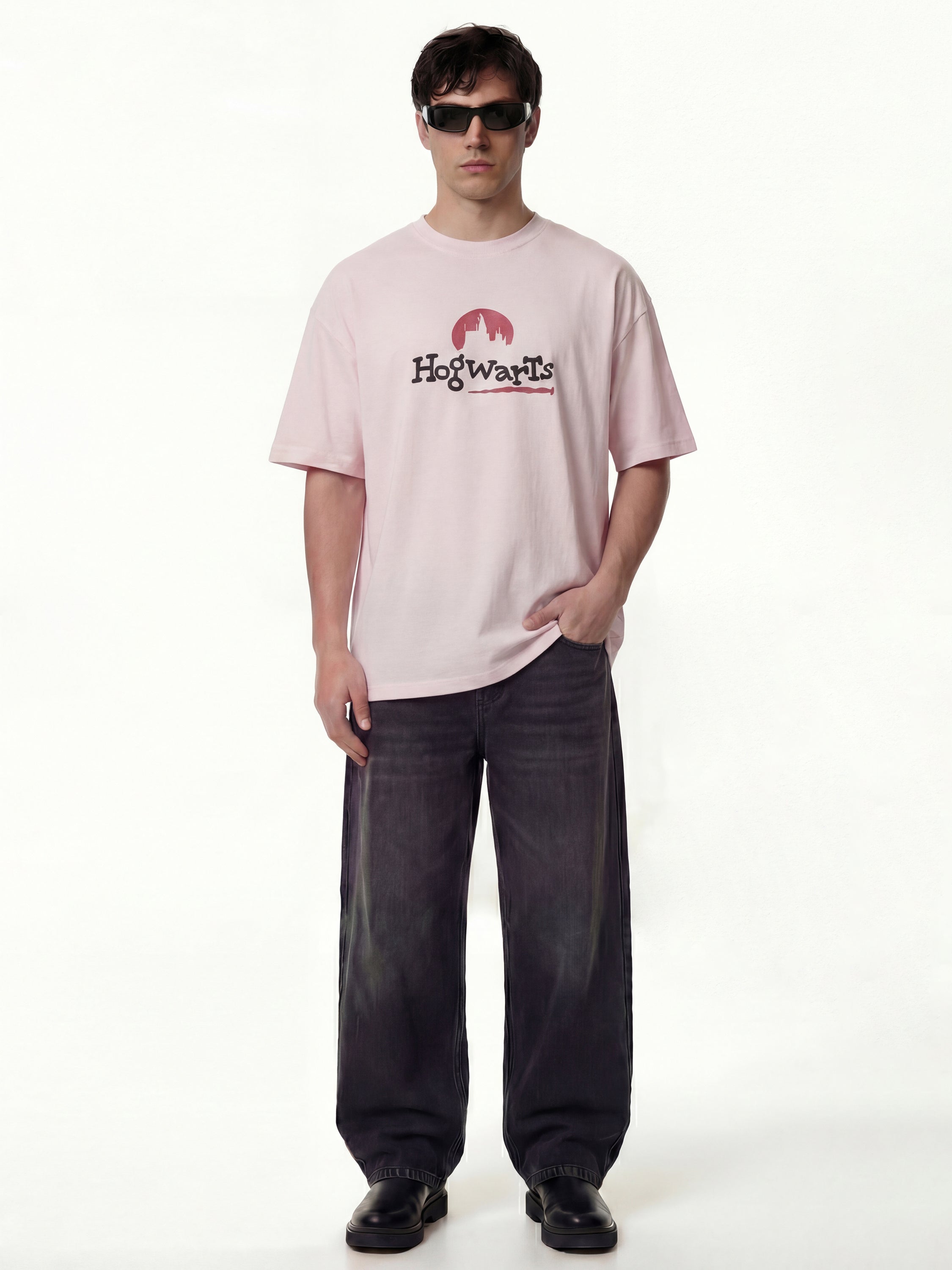 WB By Highlander Men Pink Harry Potter Printed Round Neck T-Shirt - Pink - Image 4