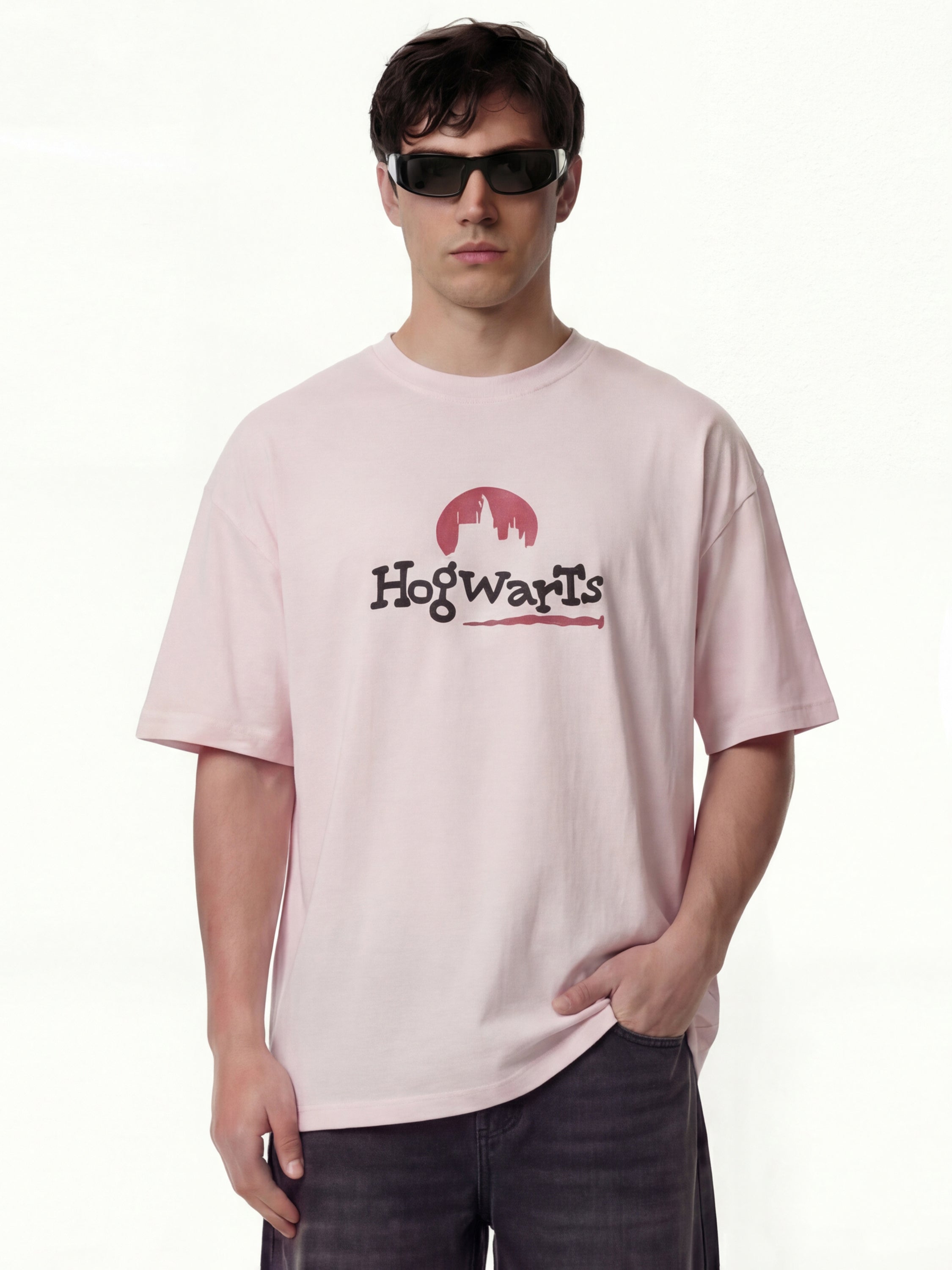 WB By Highlander Men Pink Harry Potter Printed Round Neck T-Shirt - Pink - Image 5