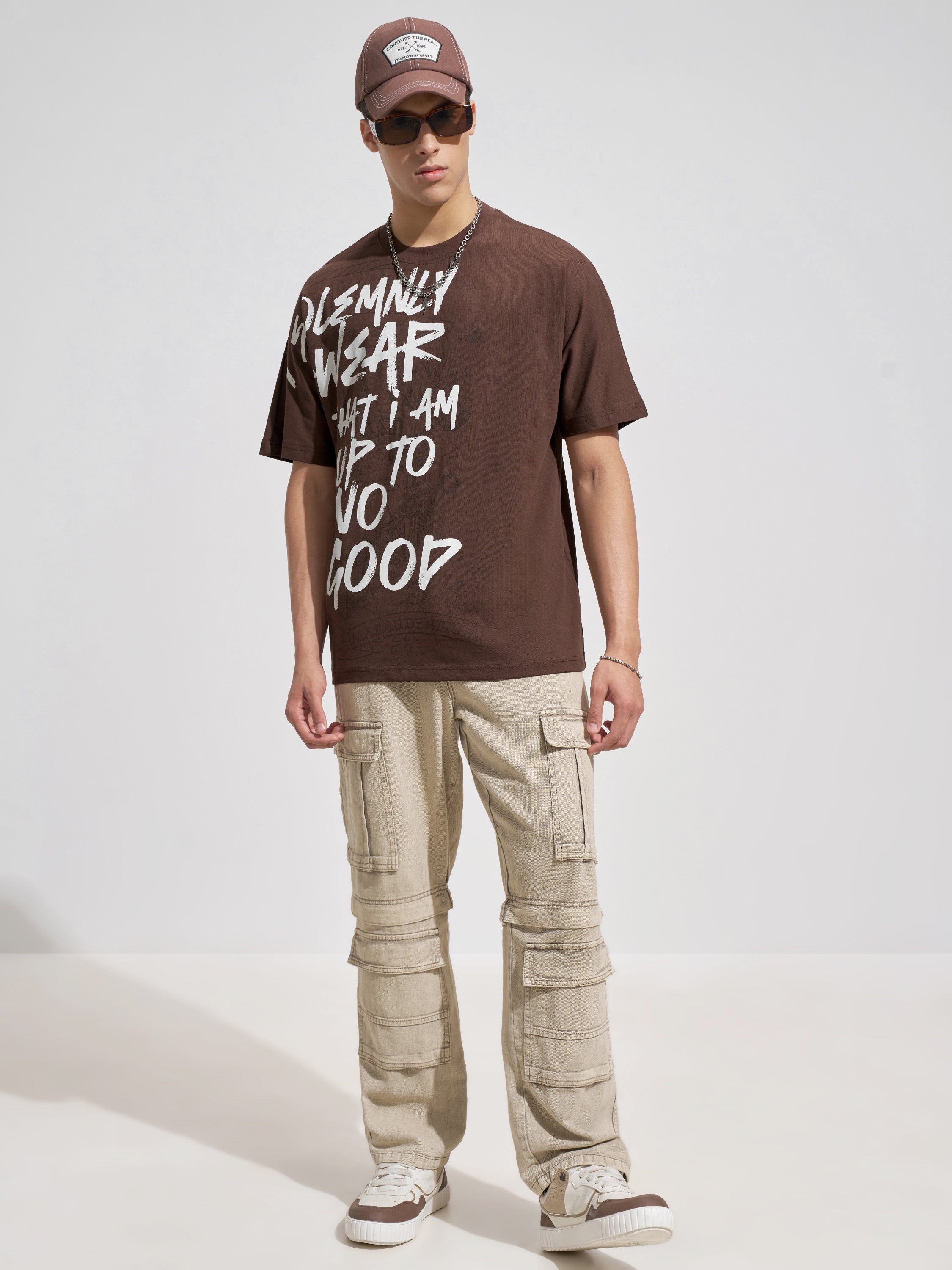 WB By Highlander Men Brown Harry Potter Printed Round Neck T-Shirt