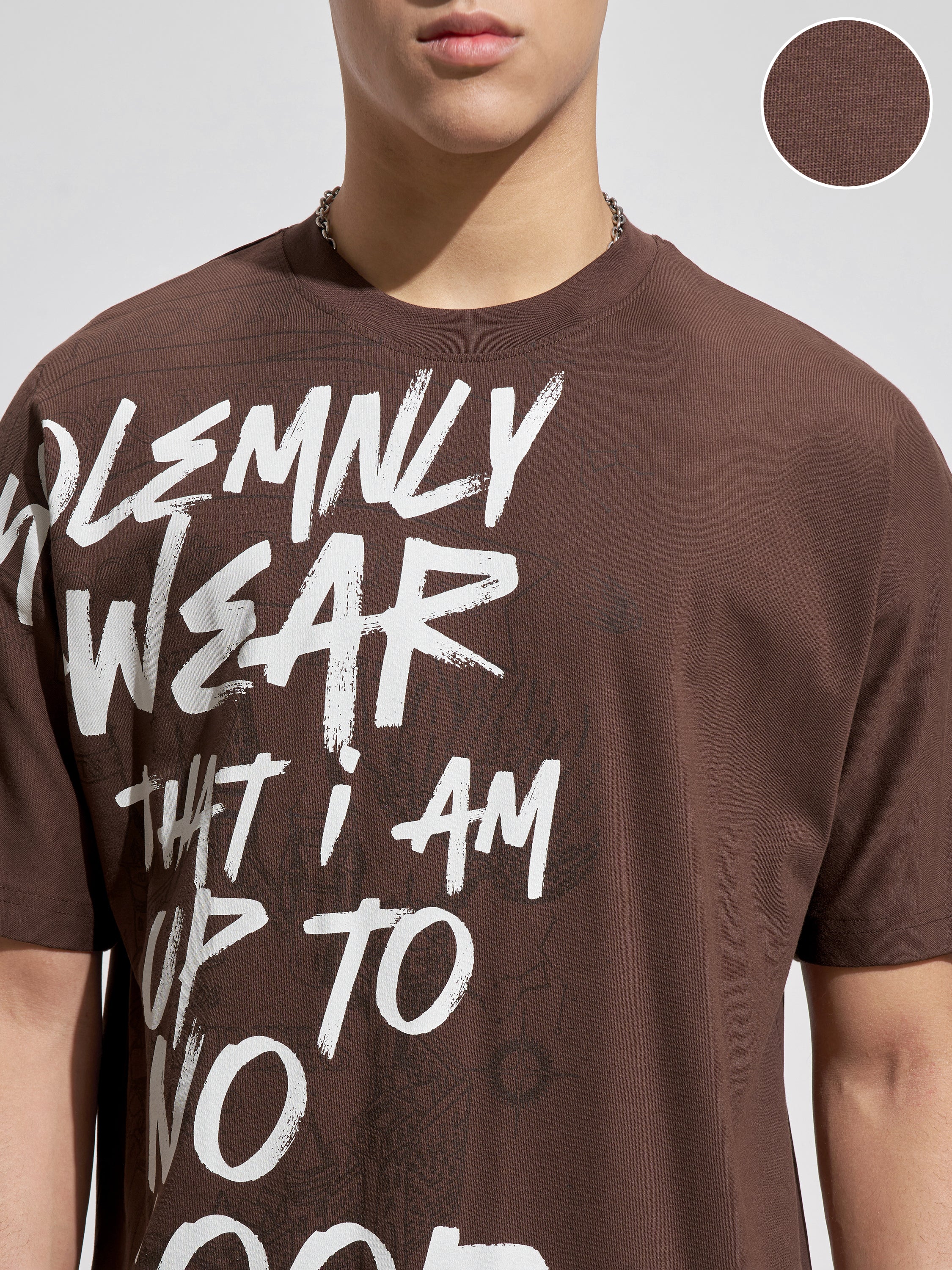 WB By Highlander Men Brown Harry Potter Printed Round Neck T-Shirt