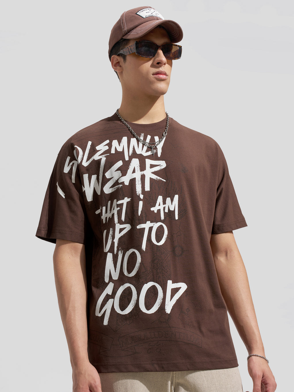WB By Highlander Men Brown Harry Potter Printed Round Neck T-Shirt