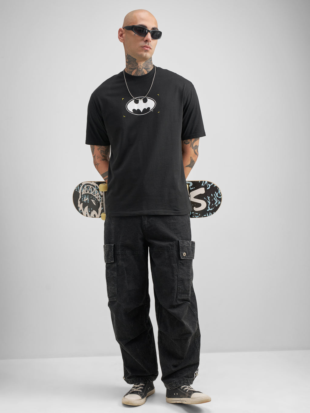 DC By Highlander Men Black Batman Printed Round Neck T-Shirt - Black - Image 2