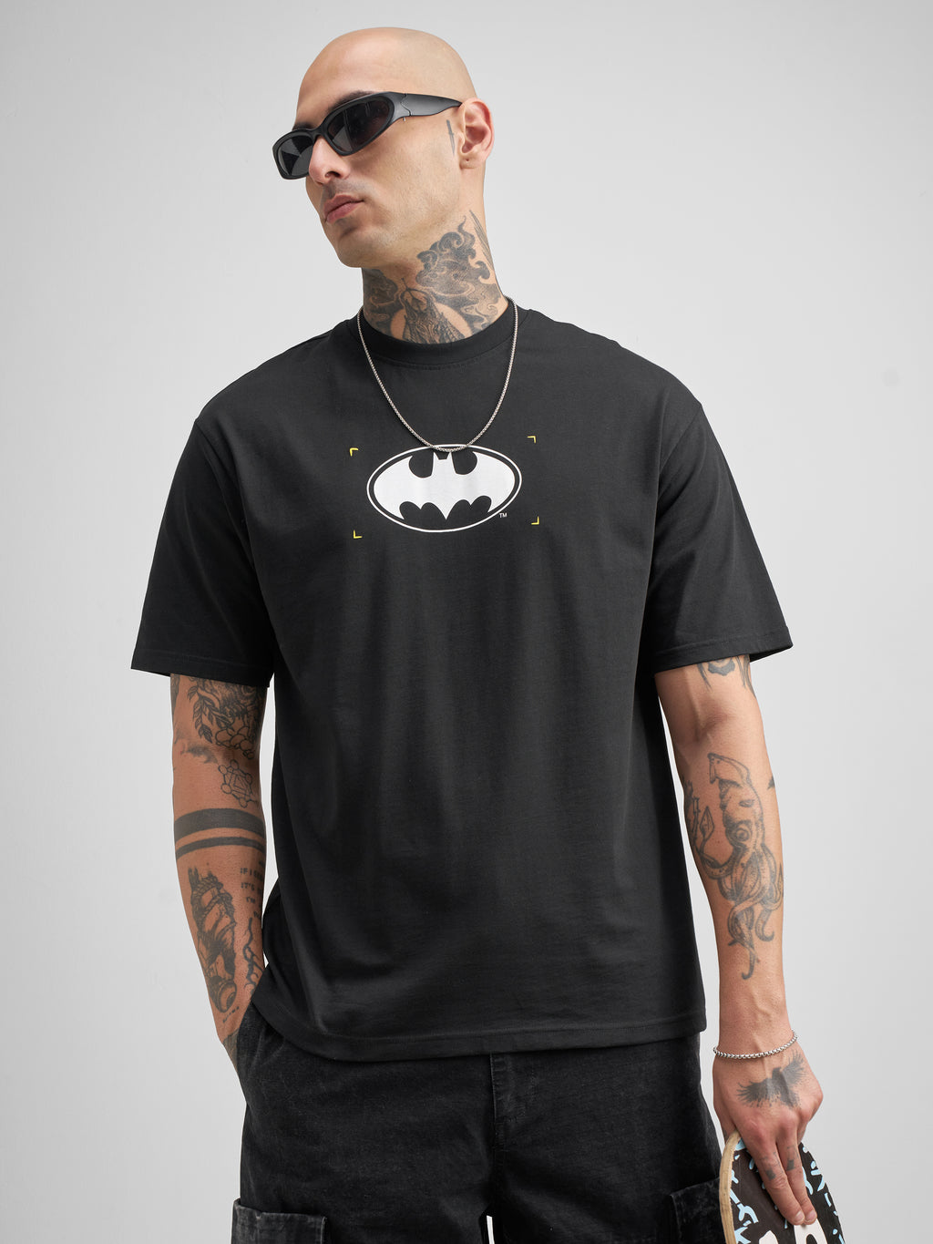 DC By Highlander Men Black Batman Printed Round Neck T-Shirt - Black - Image 3
