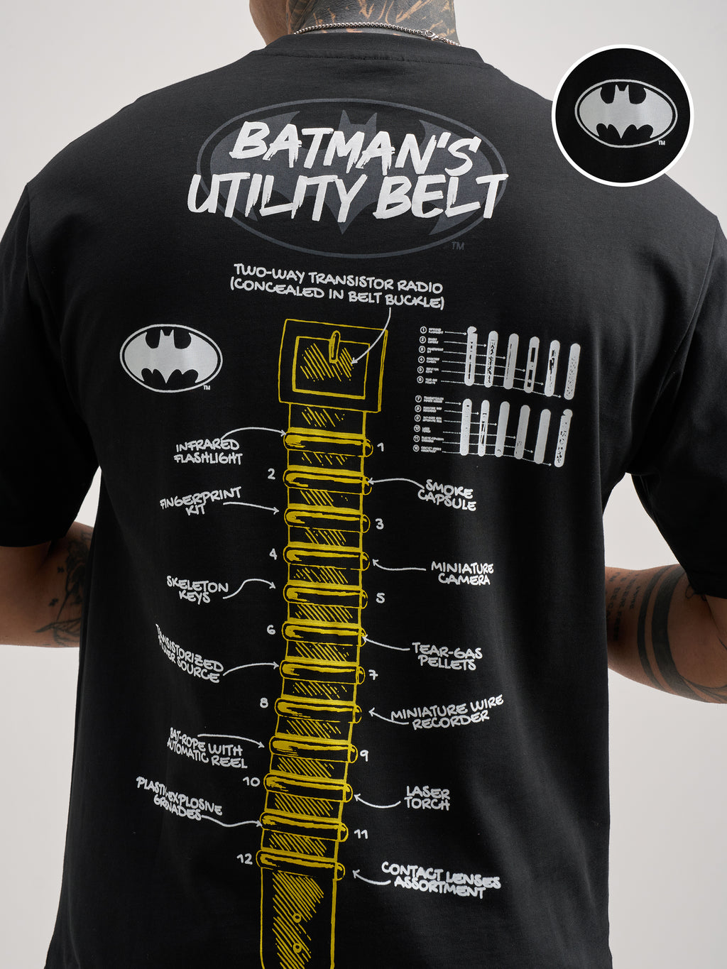 DC By Highlander Men Black Batman Printed Round Neck T-Shirt - Black - Image 5