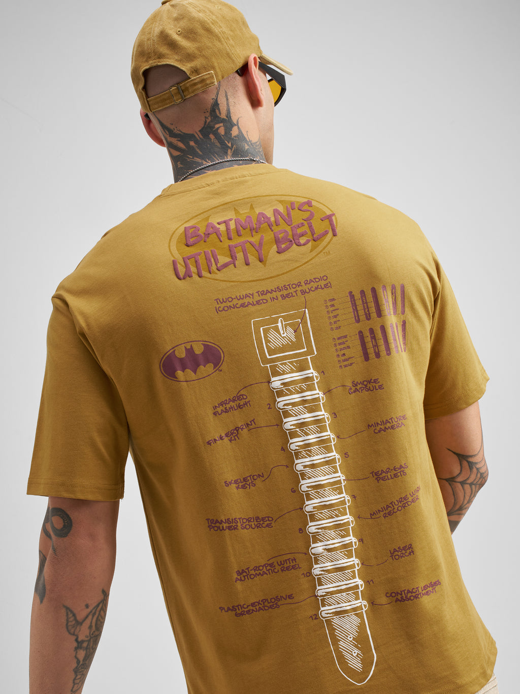 DC By Highlander Men Mustard Batman Printed Round Neck T-Shirt - Mustard - Image 1