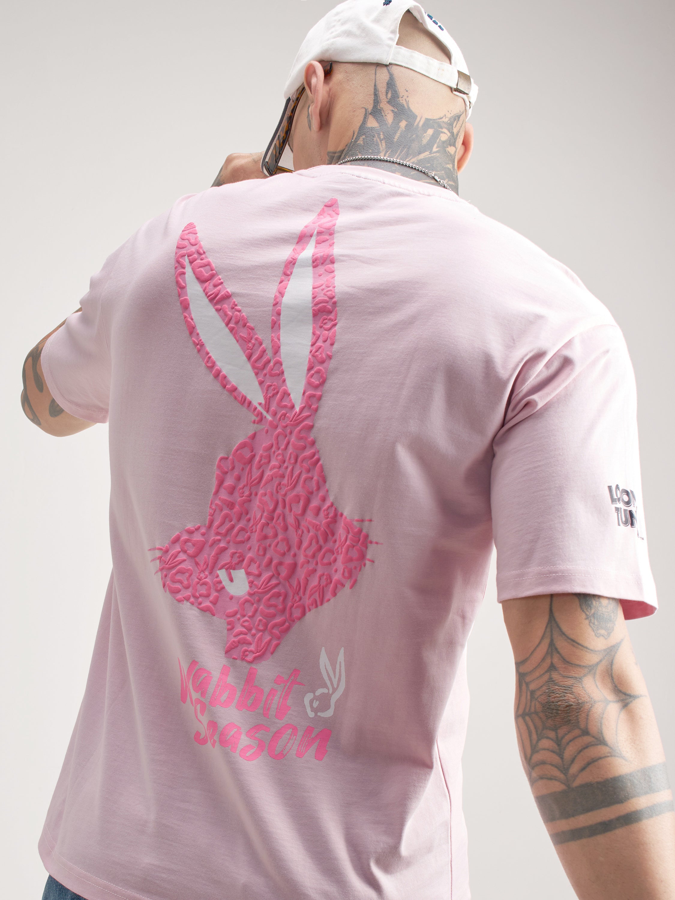 WB By Highlander Men Pink Looney Tunes Printed Round Neck T-Shirt - Pink - Image 1