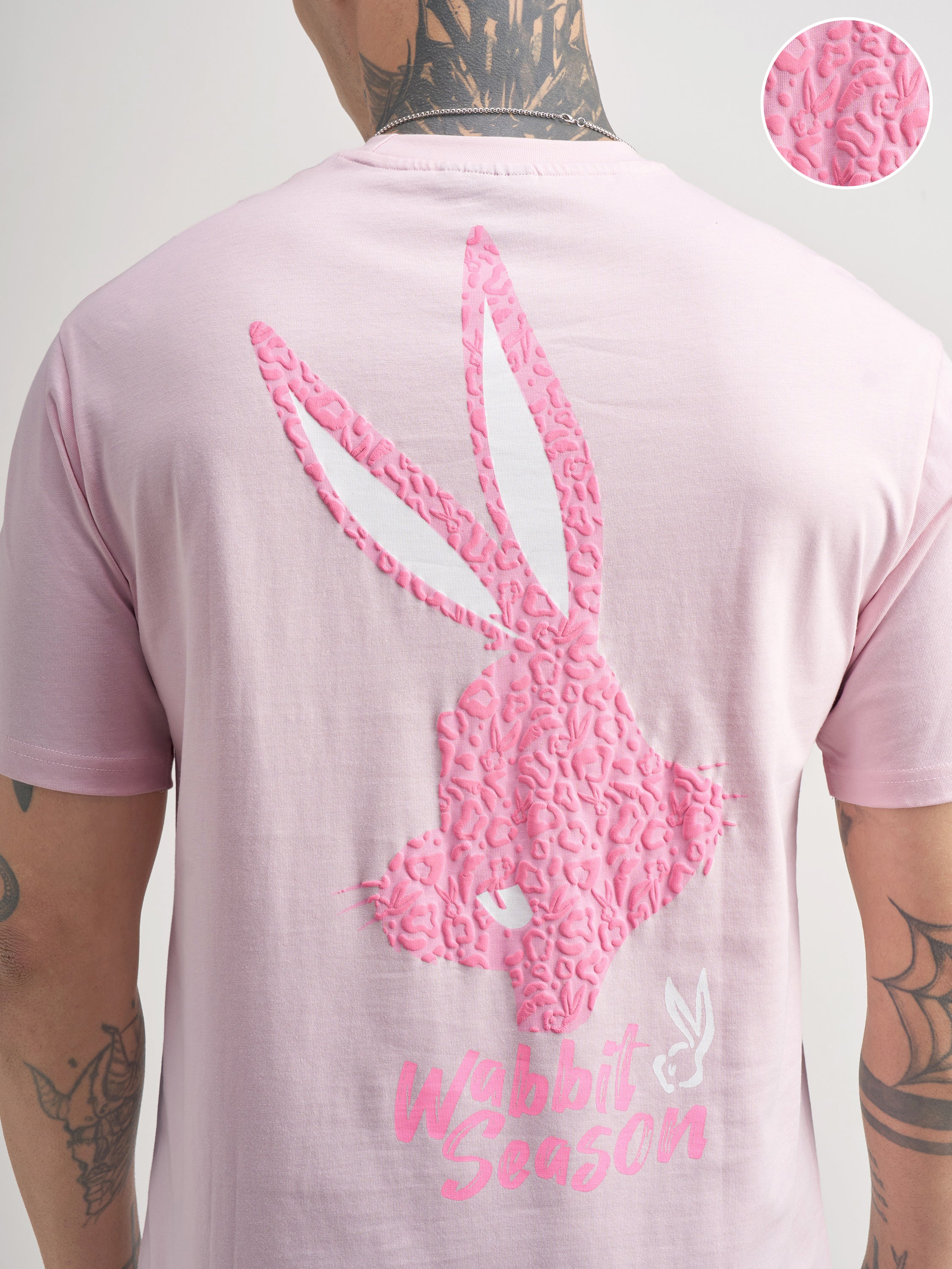 WB By Highlander Men Pink Looney Tunes Printed Round Neck T-Shirt - Pink - Image 5